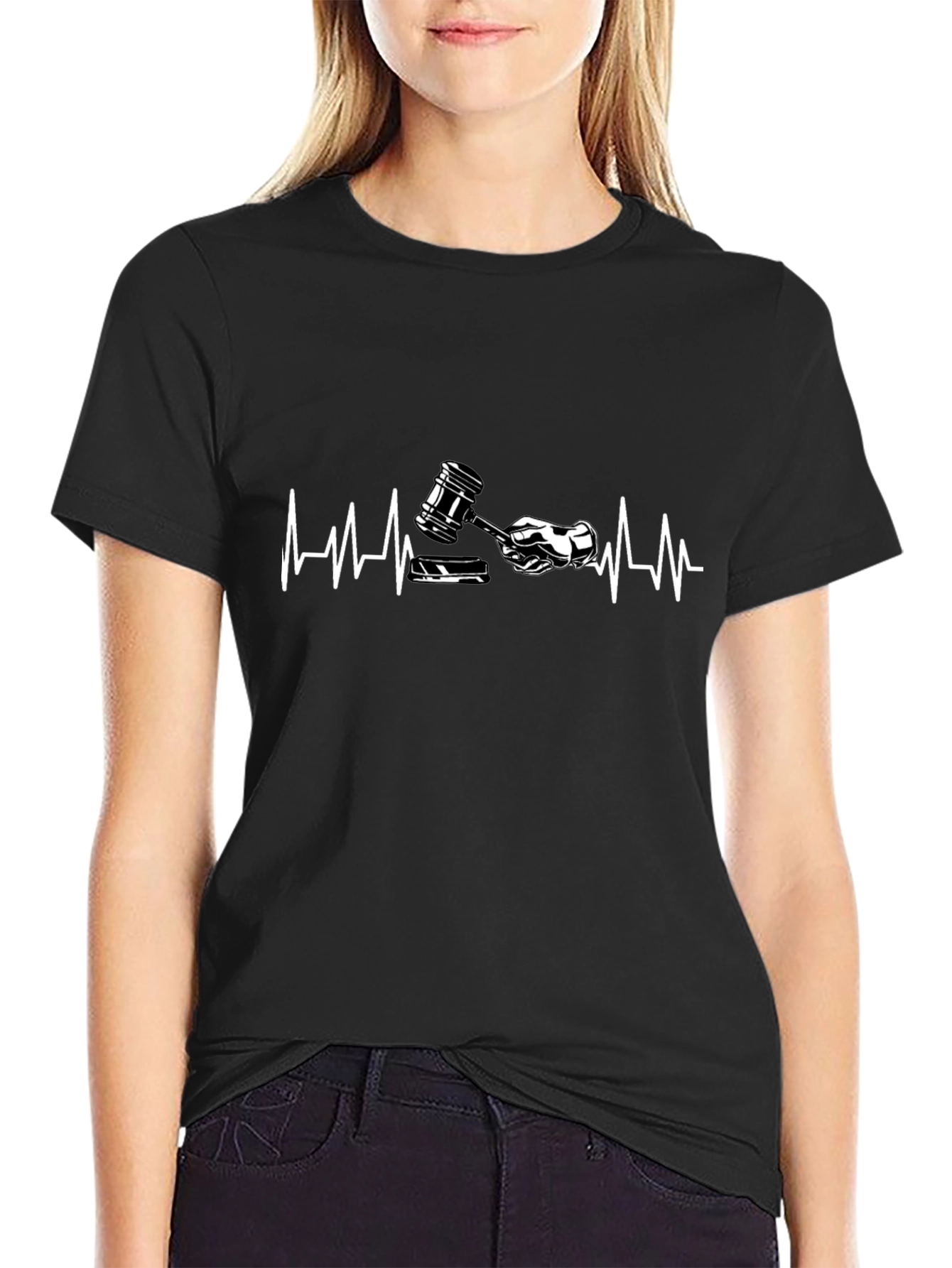 Lawyer Heartbeat Graphic Tee - Black
