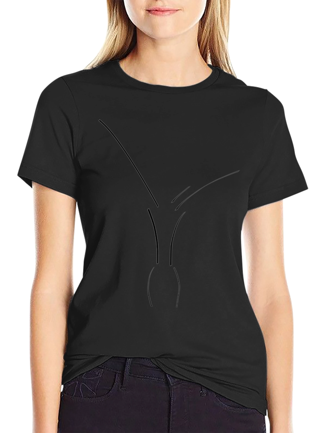 Minimalist Whale Tail T-Shirt - Black