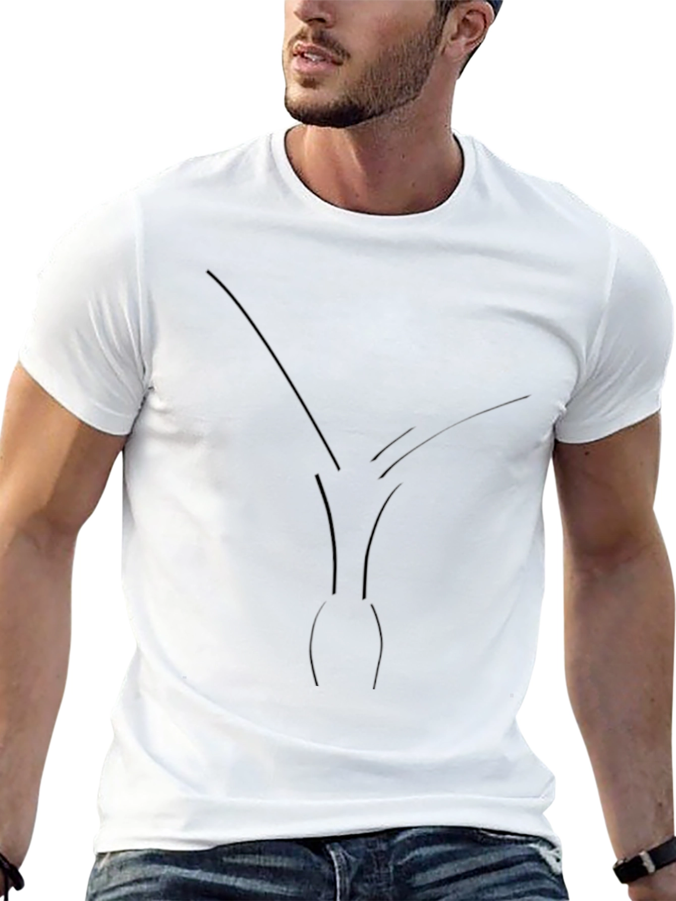 Minimalist Whale Tail T-Shirt - Black