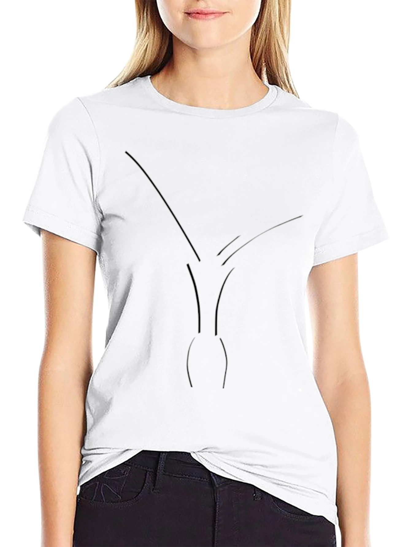 Minimalist Whale Tail T-Shirt - Black