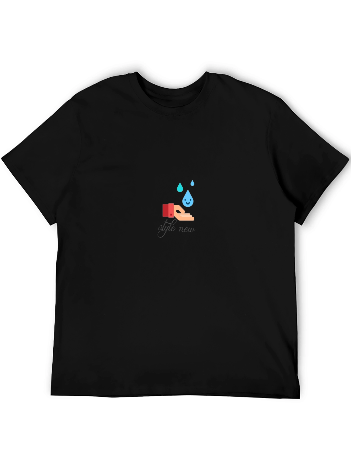 Black T-Shirt with Wash Hands Graphic