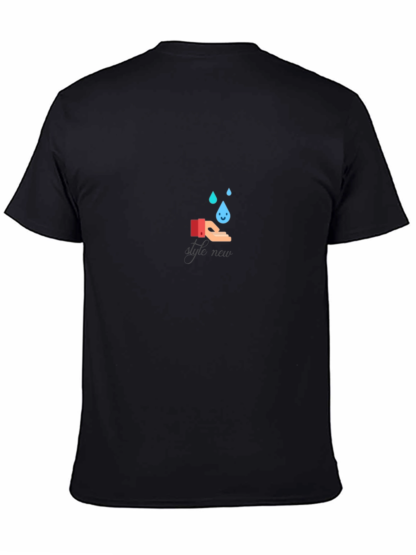 Black T-Shirt with Wash Hands Graphic