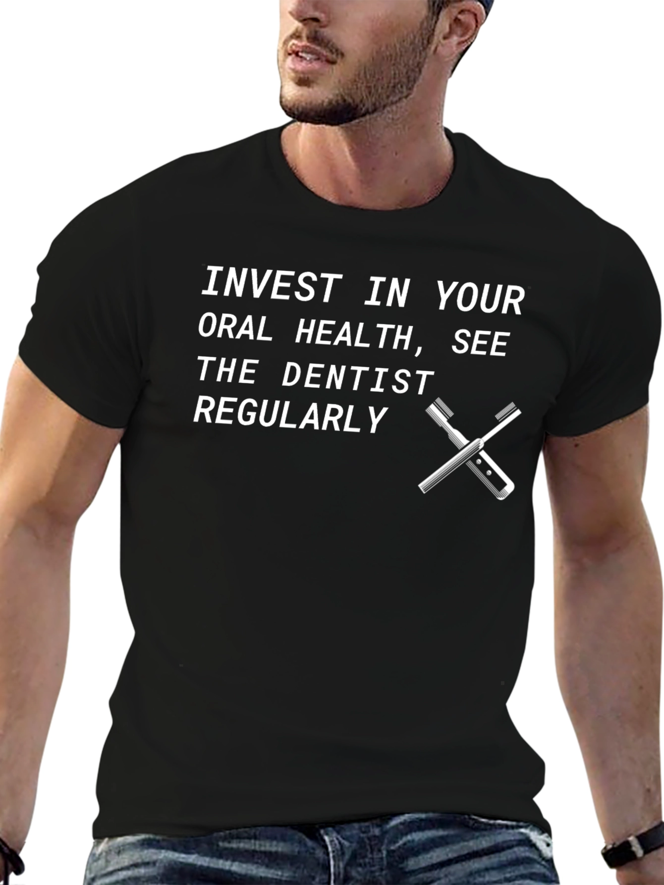 Invest in Oral Health Black Graphic Tee