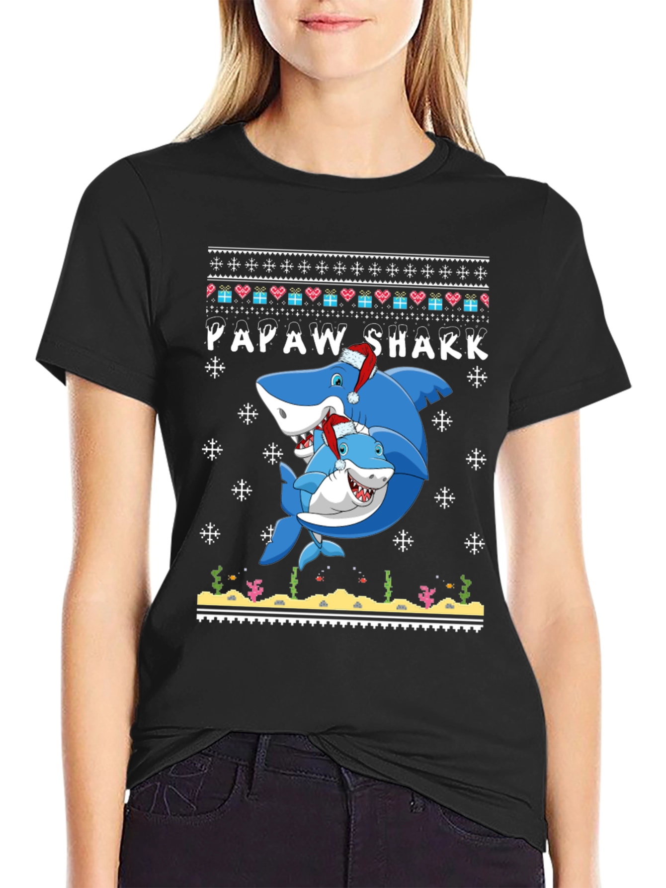Papaw Shark Christmas T-Shirt