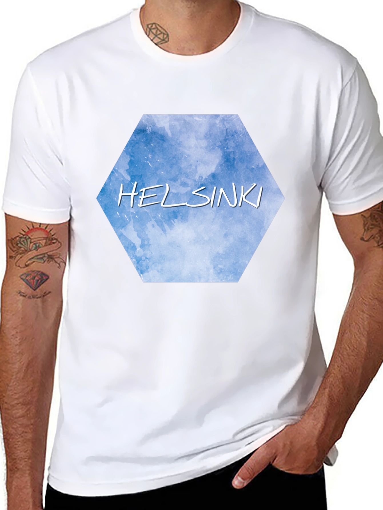 Helsinki Sky Hexagon Black T-Shirt