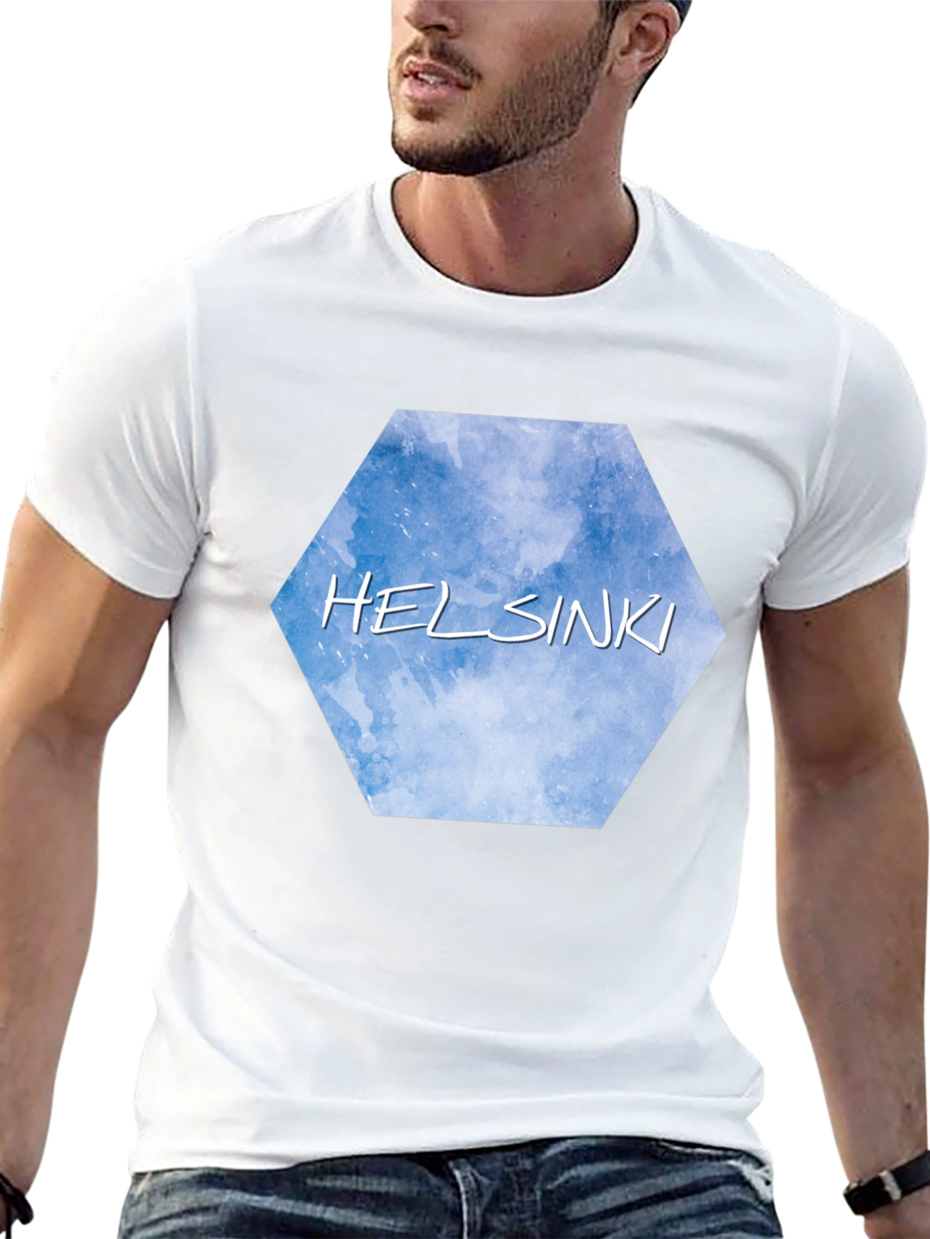 Helsinki Sky Hexagon Black T-Shirt