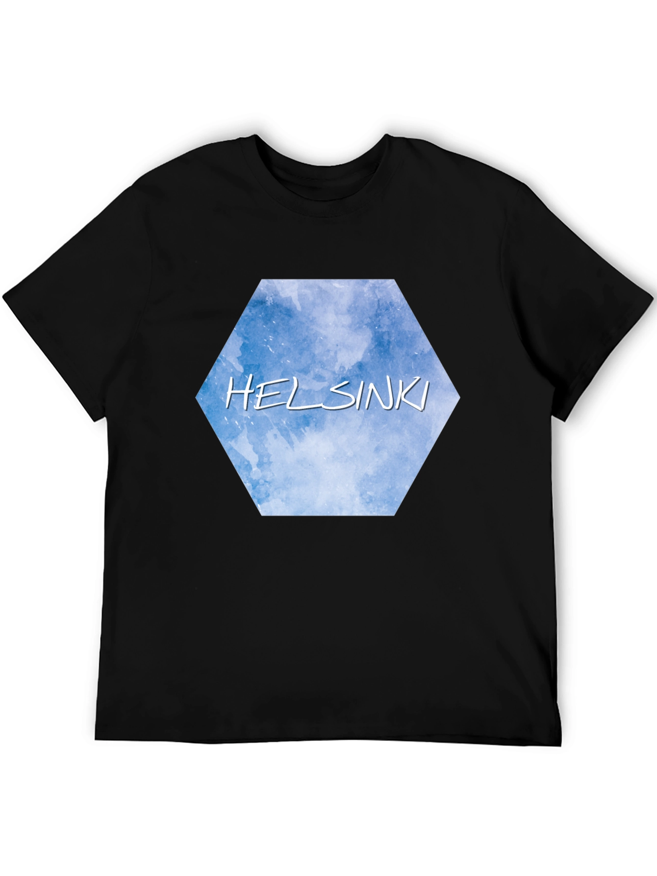 Helsinki Sky Hexagon Black T-Shirt