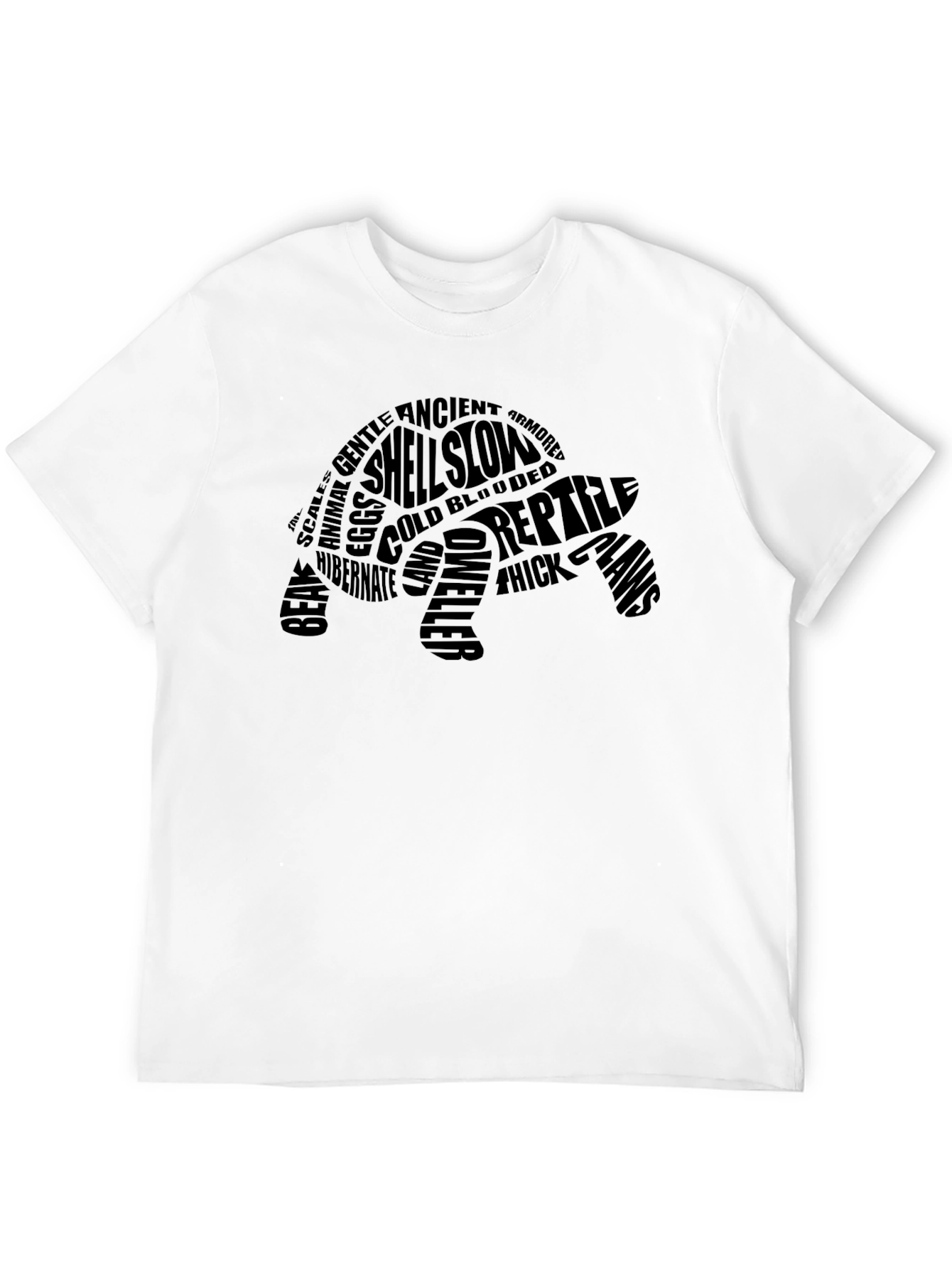 Turtle Word Art Black T-Shirt