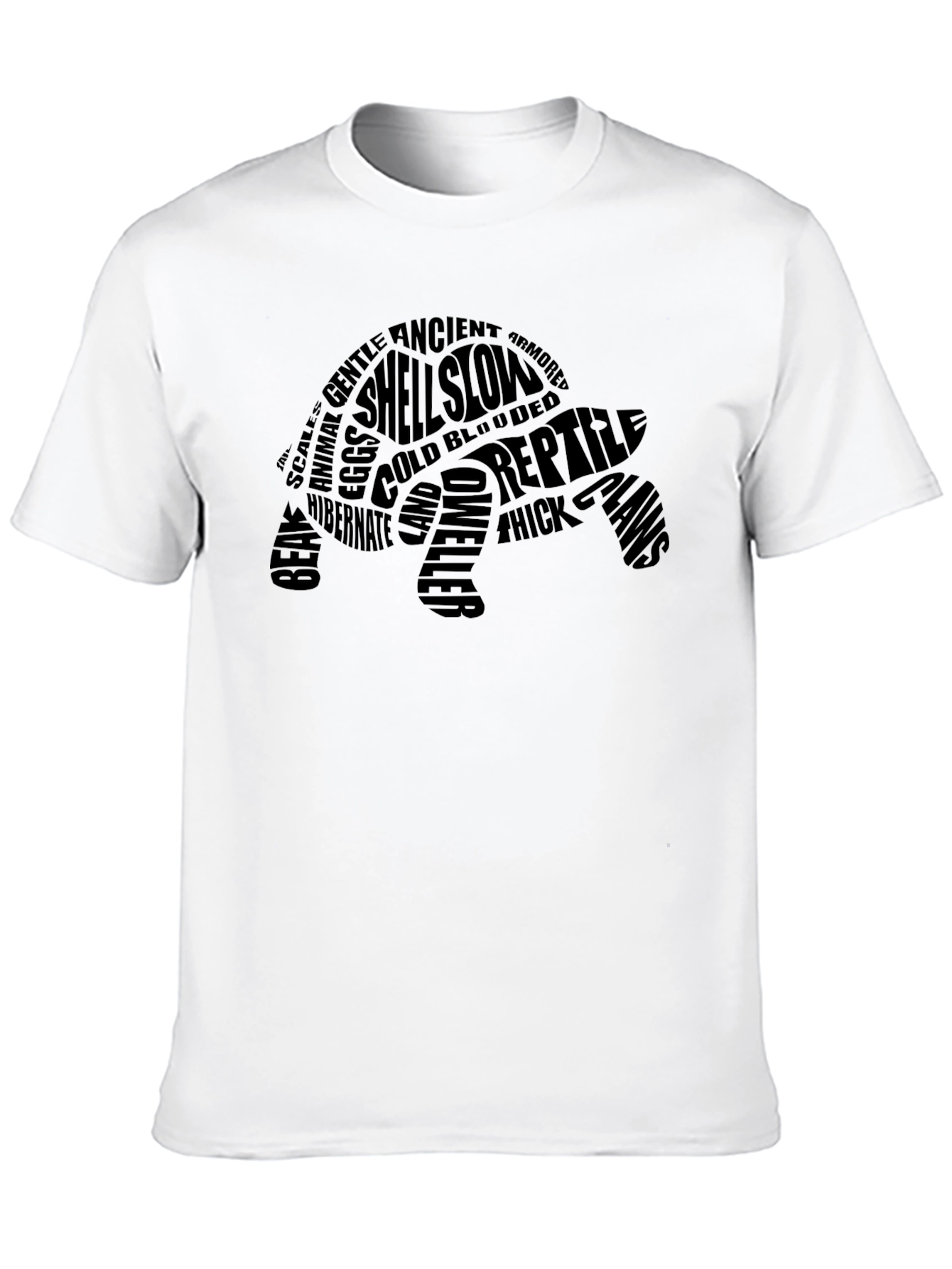 Turtle Word Art Black T-Shirt