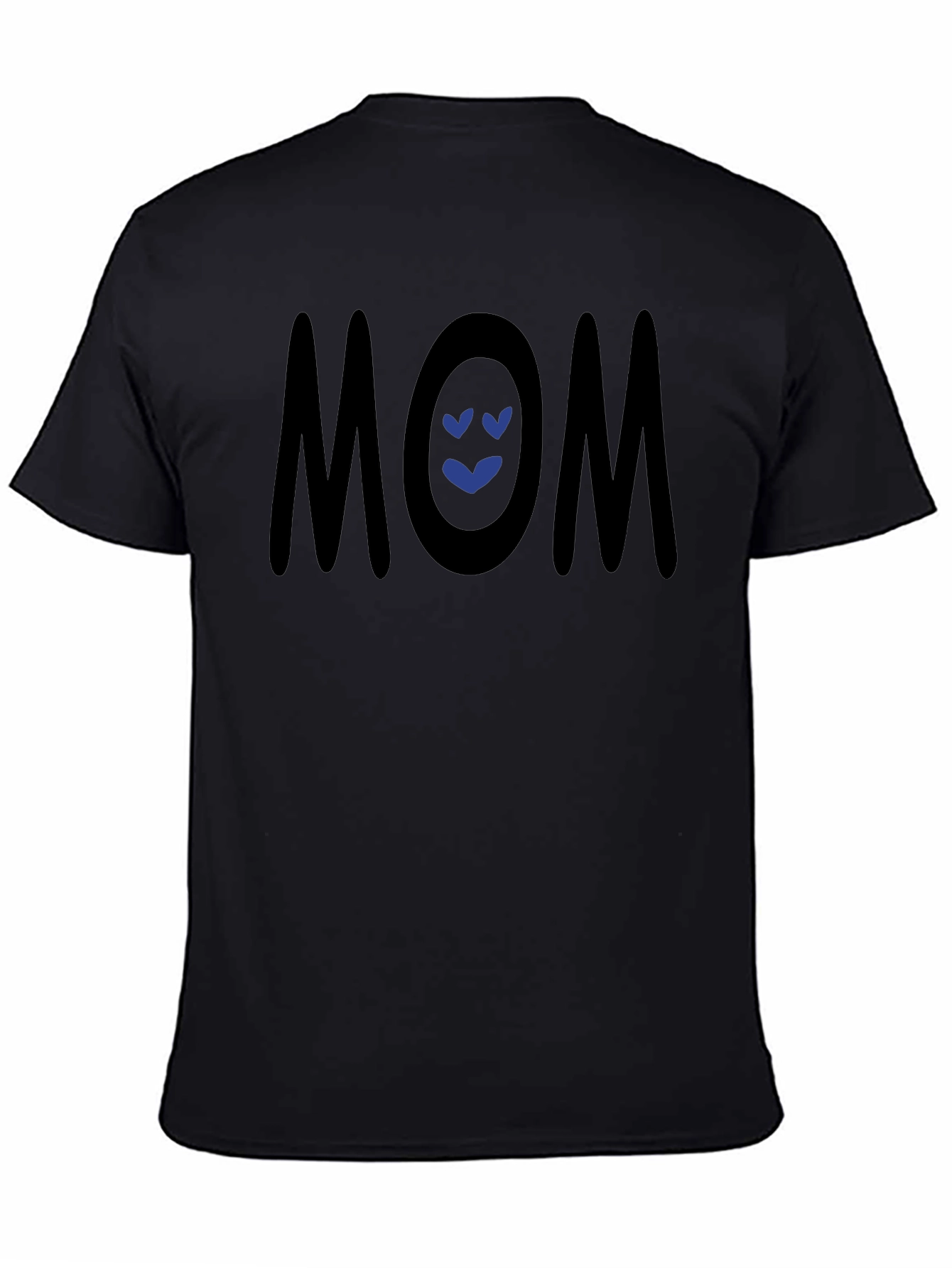 Mom Heart T-Shirt - Black Crew Neck Tee