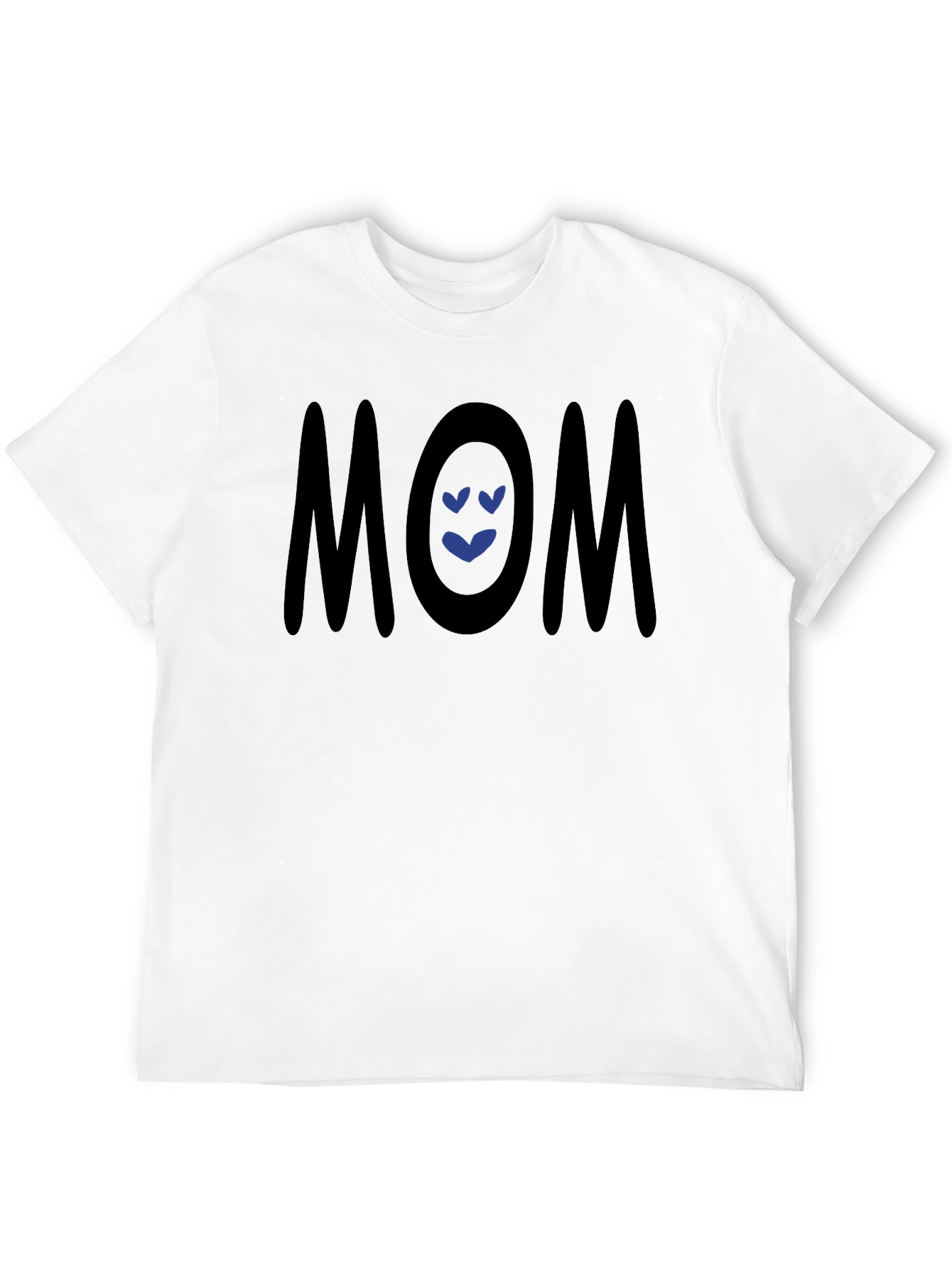 Mom Heart T-Shirt - Black Crew Neck Tee
