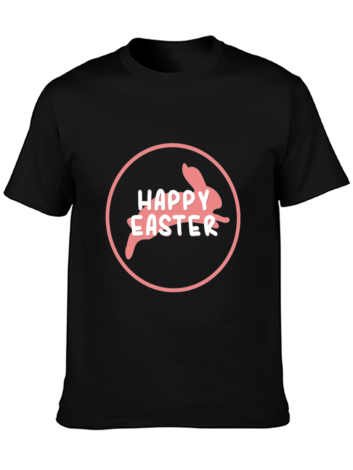 Happy Easter Bunny Black T-Shirt