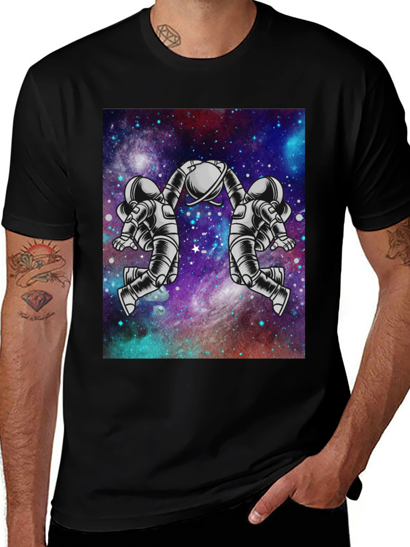 Astronaut Galaxy Graphic Tee - Space Design