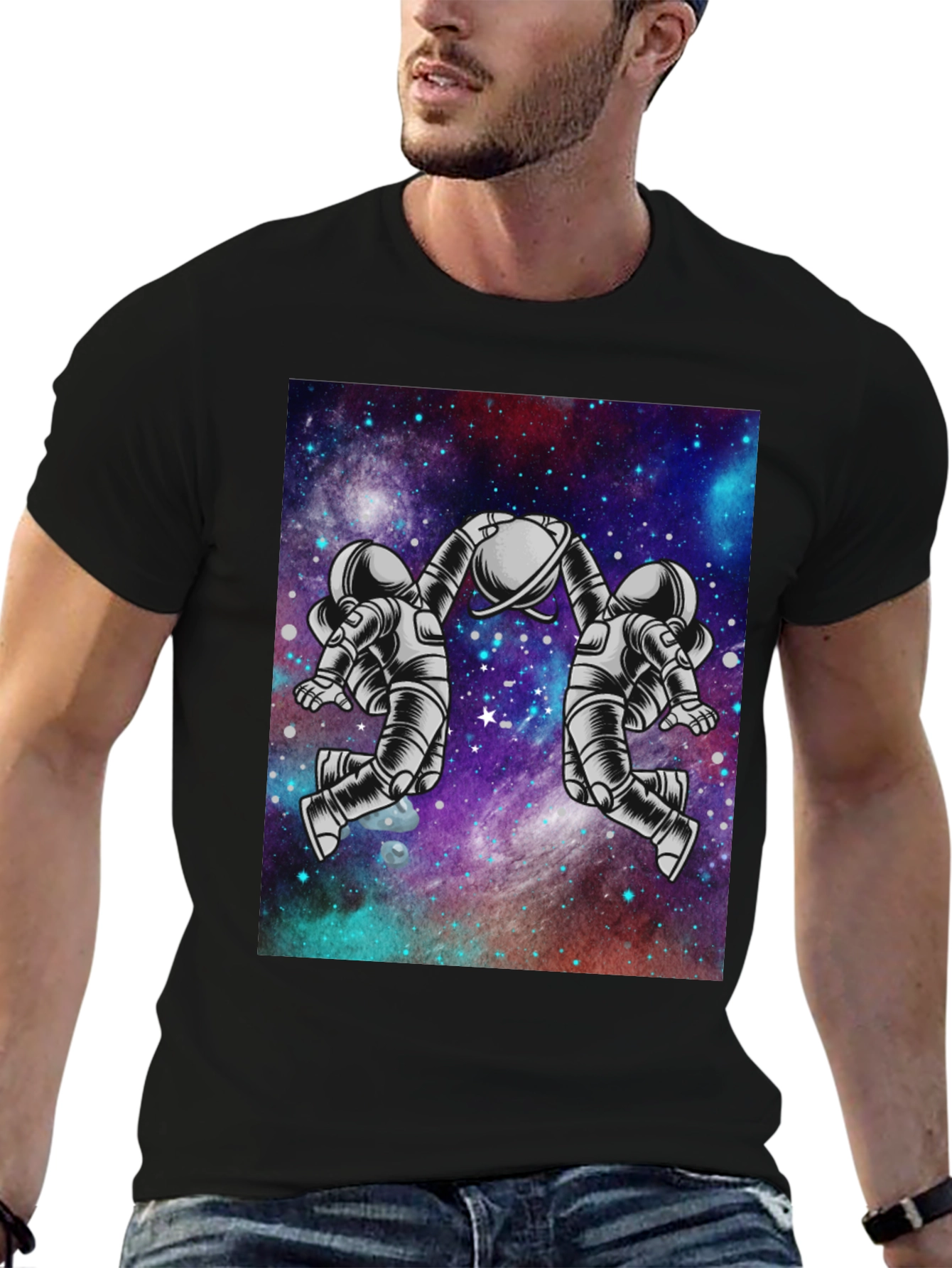 Astronaut Galaxy Graphic Tee - Space Design