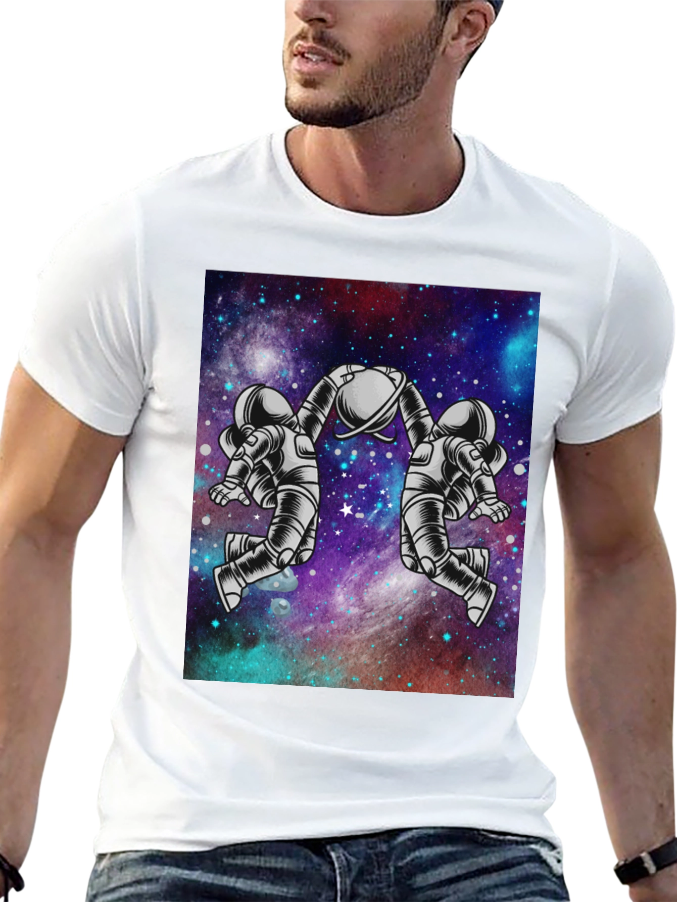 Astronaut Galaxy Graphic Tee - Space Design