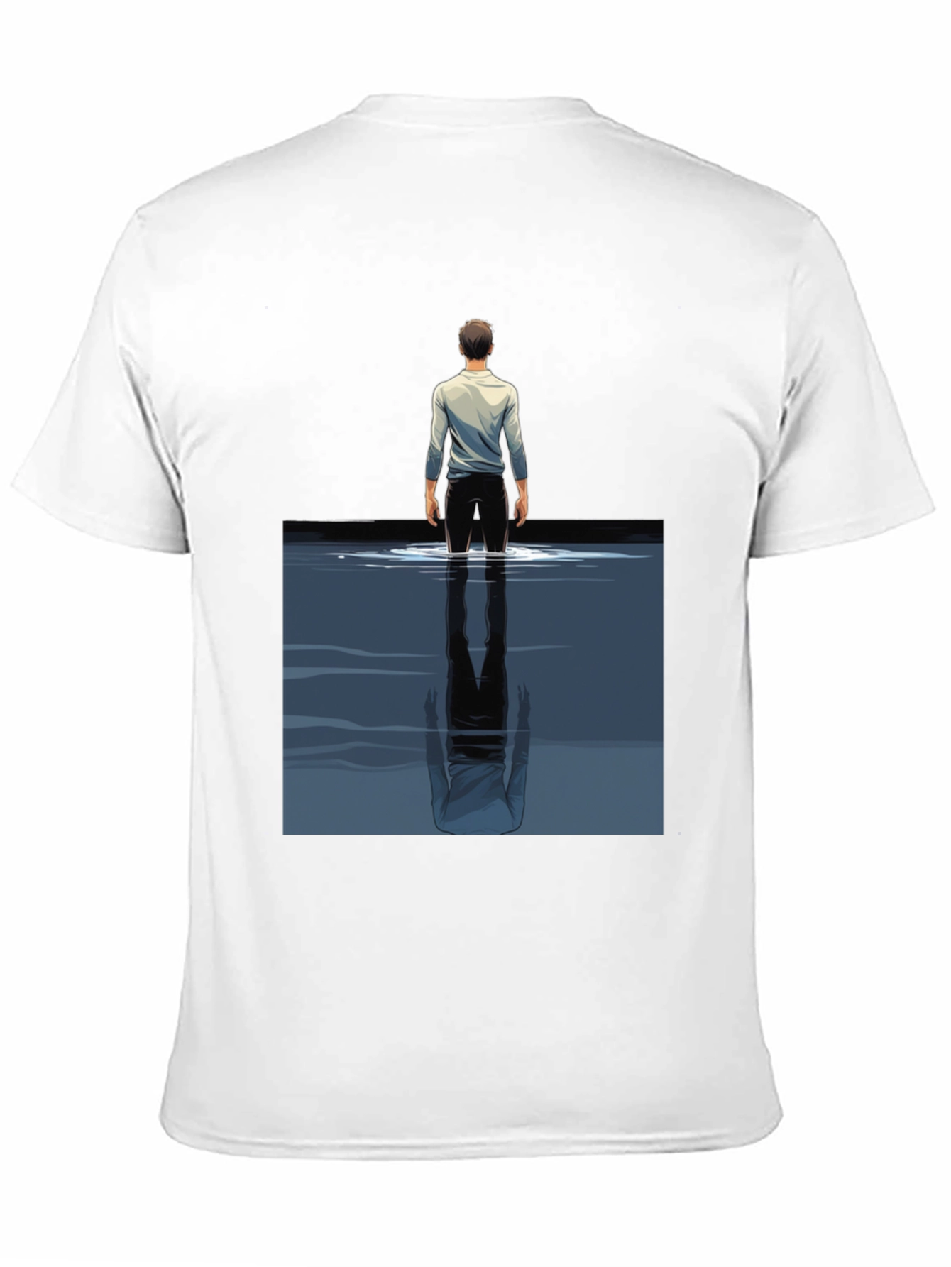 Reflective Water Graphic Tee - Stylish Mens Black T-Shirt