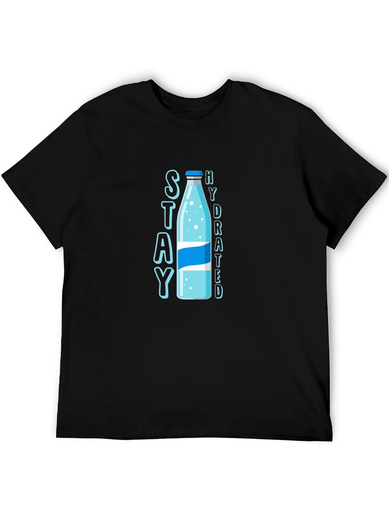 Stay Hydrated T-Shirt: Stylish Water Bottle Design