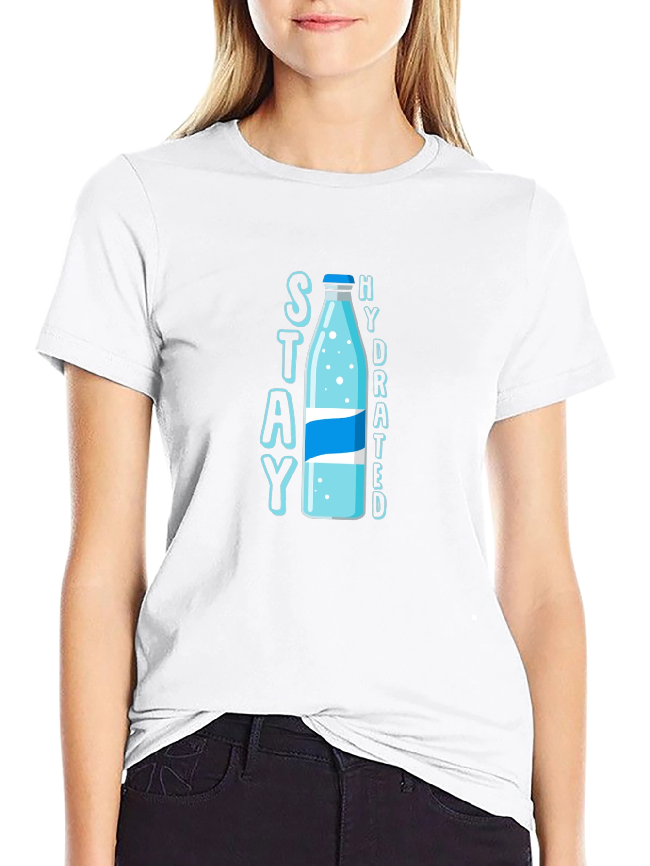 Stay Hydrated T-Shirt: Stylish Water Bottle Design