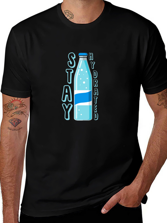 Stay Hydrated T-Shirt: Stylish Water Bottle Design