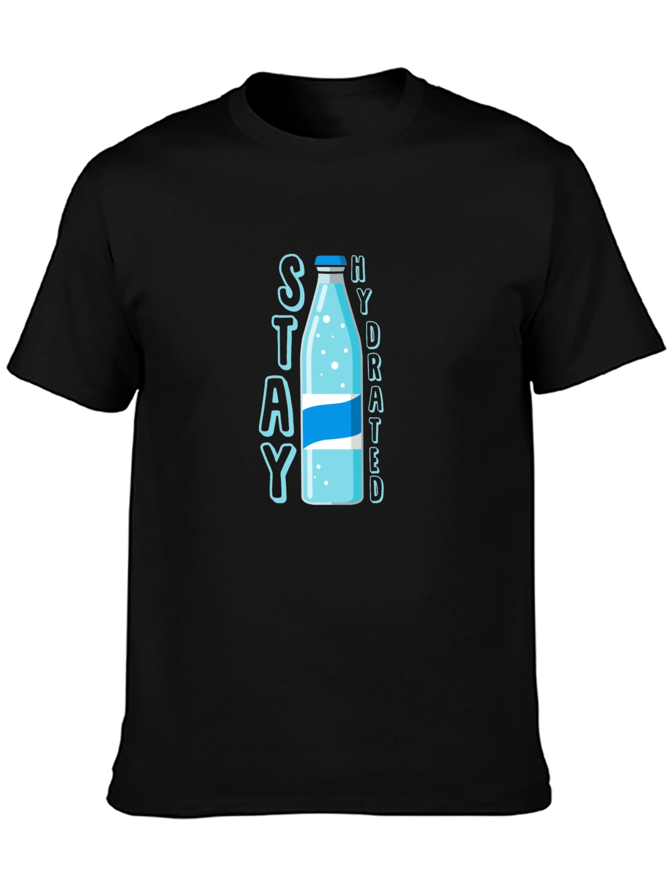 Stay Hydrated T-Shirt: Stylish Water Bottle Design