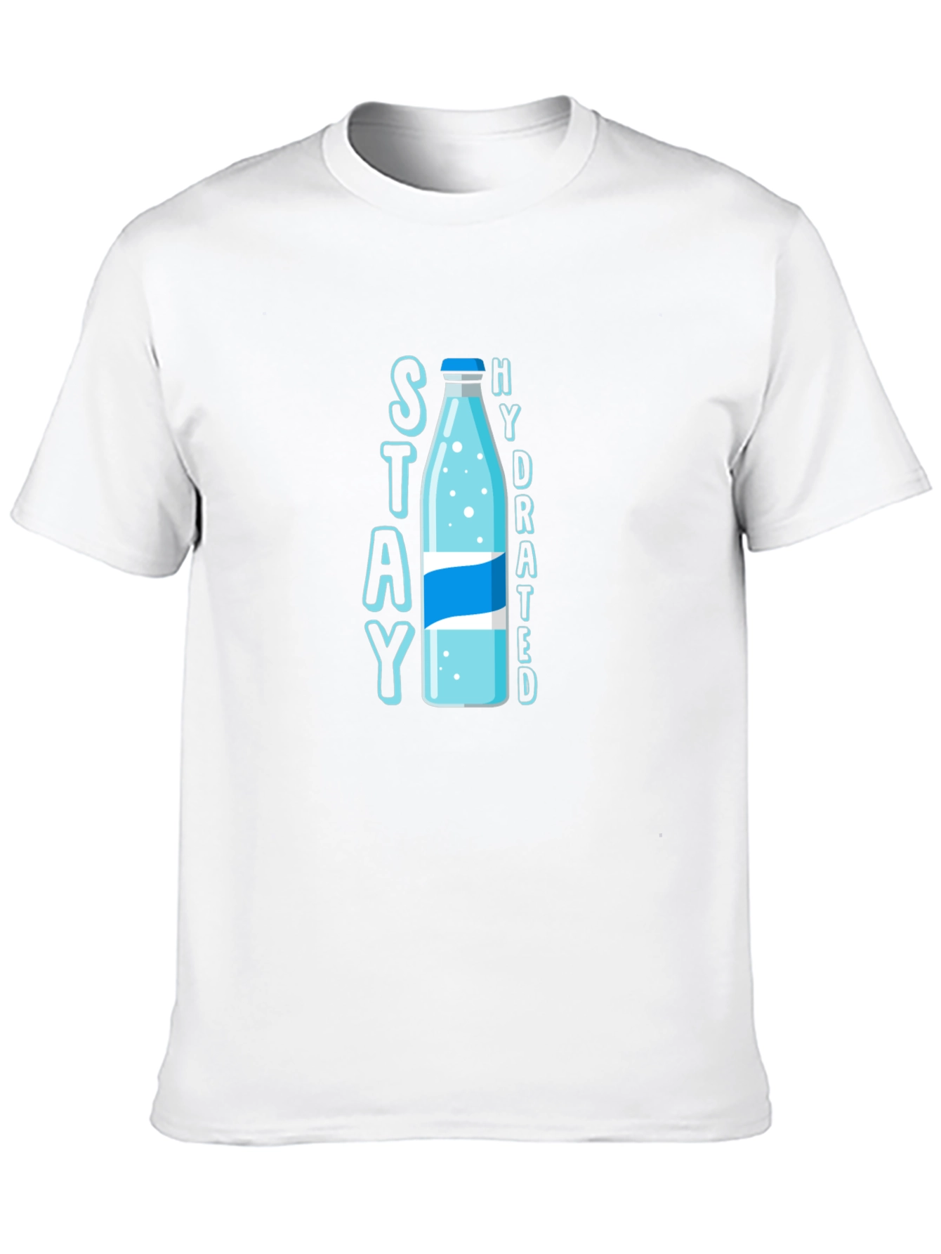 Stay Hydrated T-Shirt: Stylish Water Bottle Design