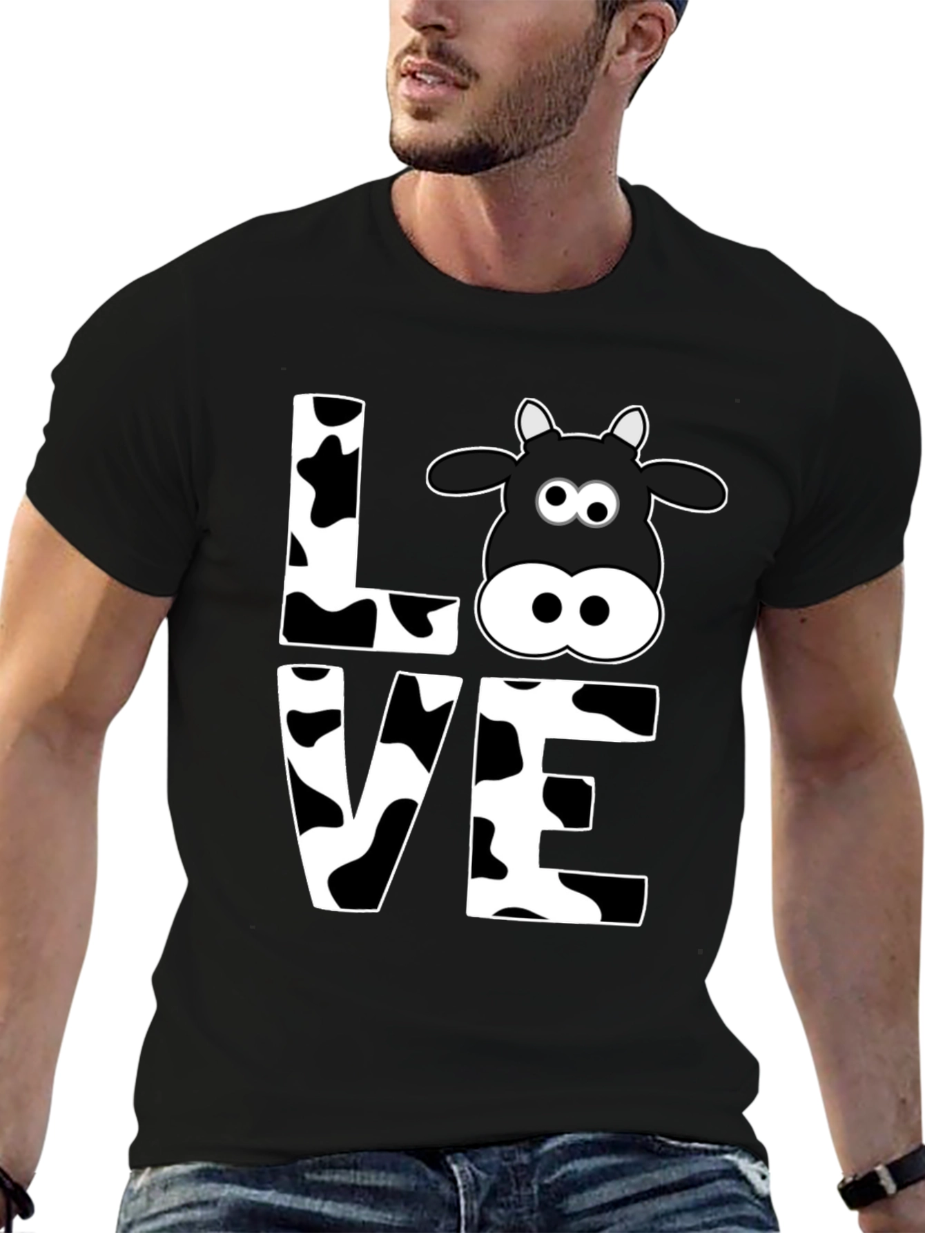 Cow Love Graphic Tee - Black T-Shirt