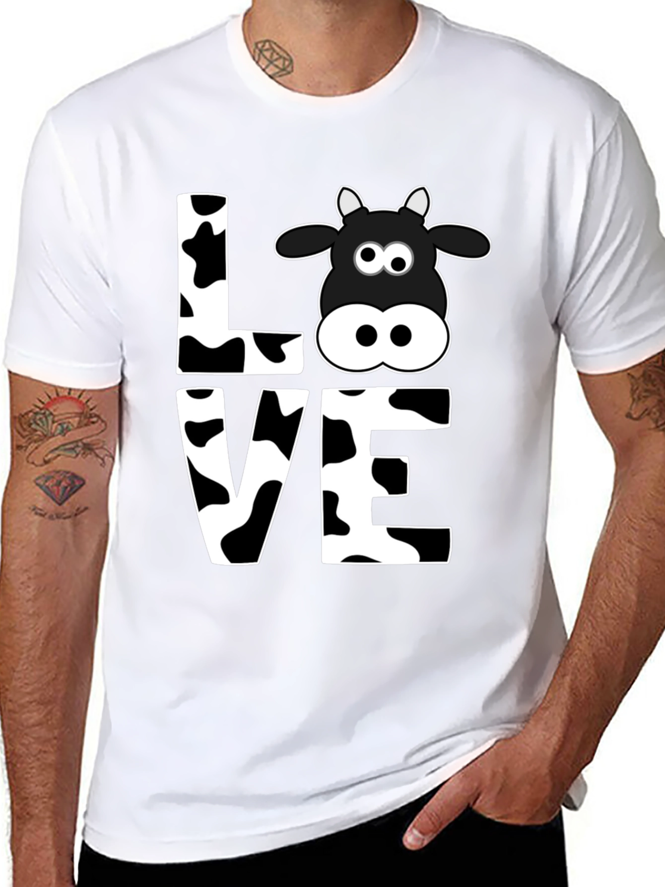 Cow Love Graphic Tee - Black T-Shirt
