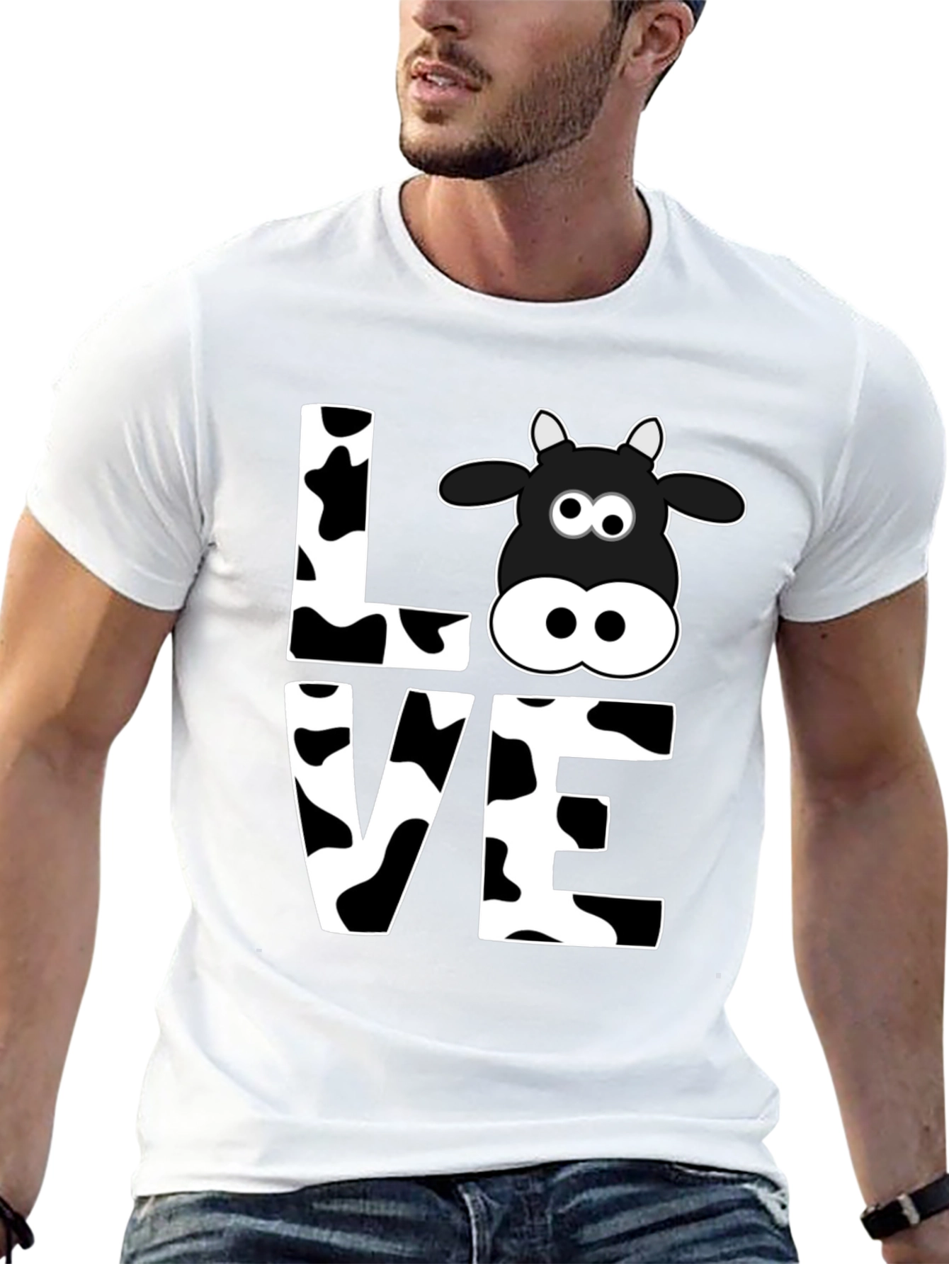 Cow Love Graphic Tee - Black T-Shirt