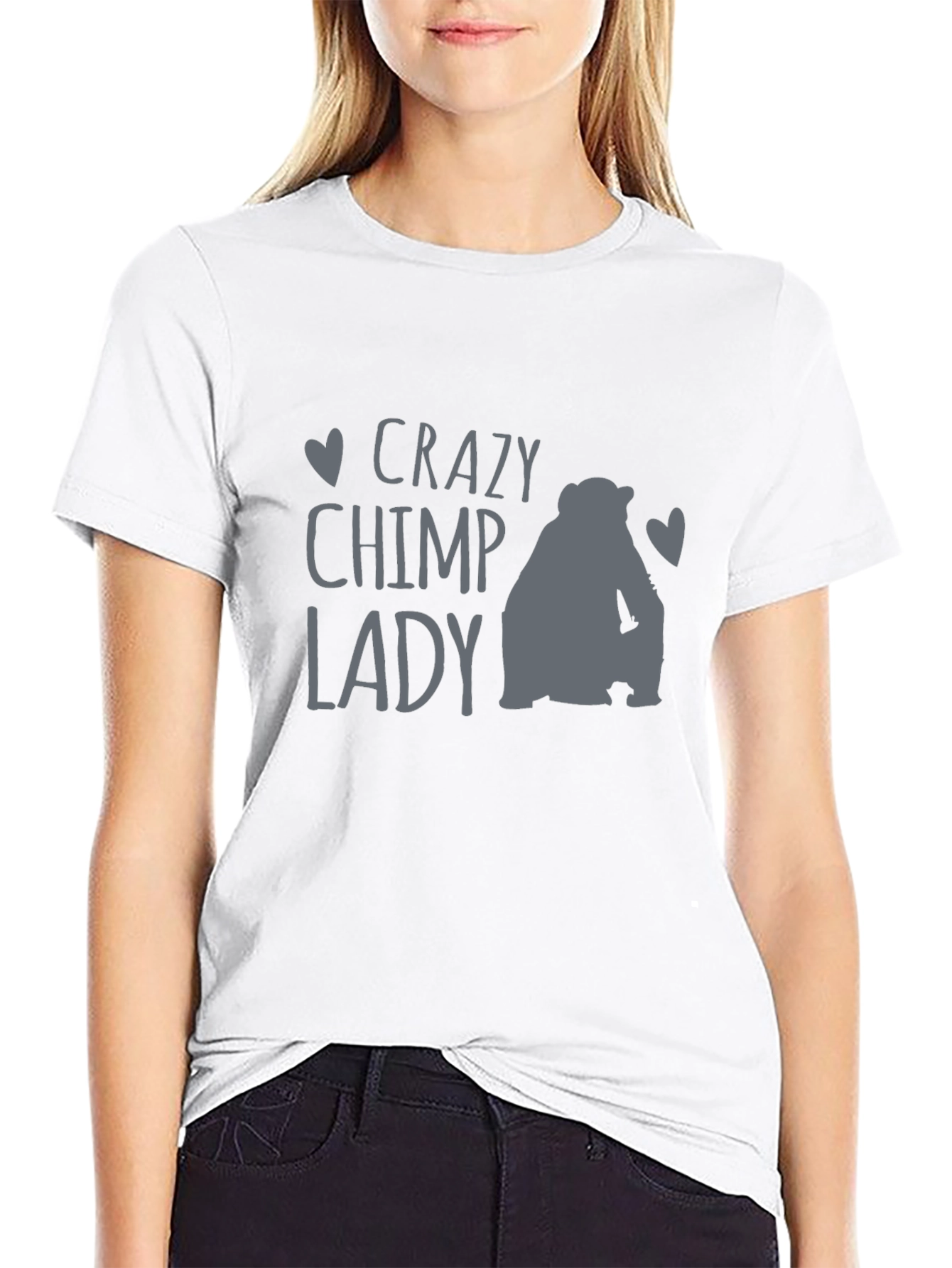 Crazy Chimp Lady T-Shirt - Fun Animal Lover Tee