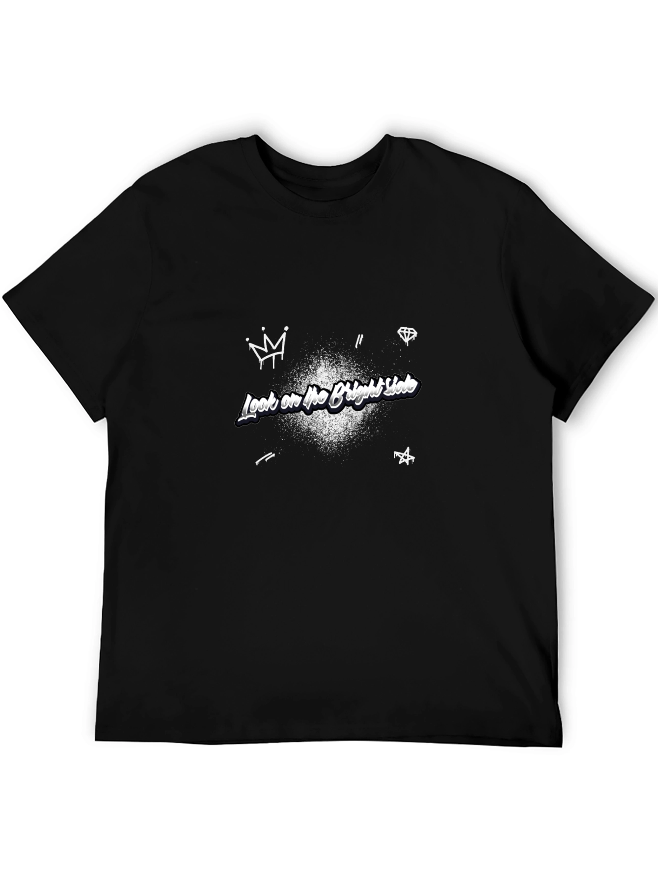 Look on the Bright Side Black Graphic Tee