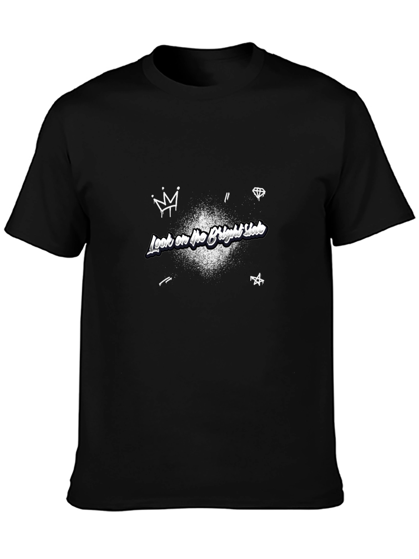Look on the Bright Side Black Graphic Tee
