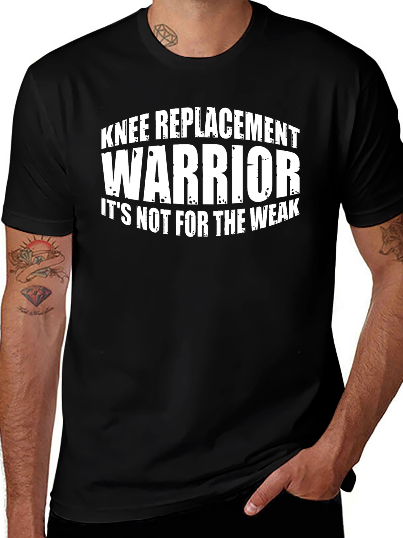 Knee Replacement Warrior Black T-Shirt