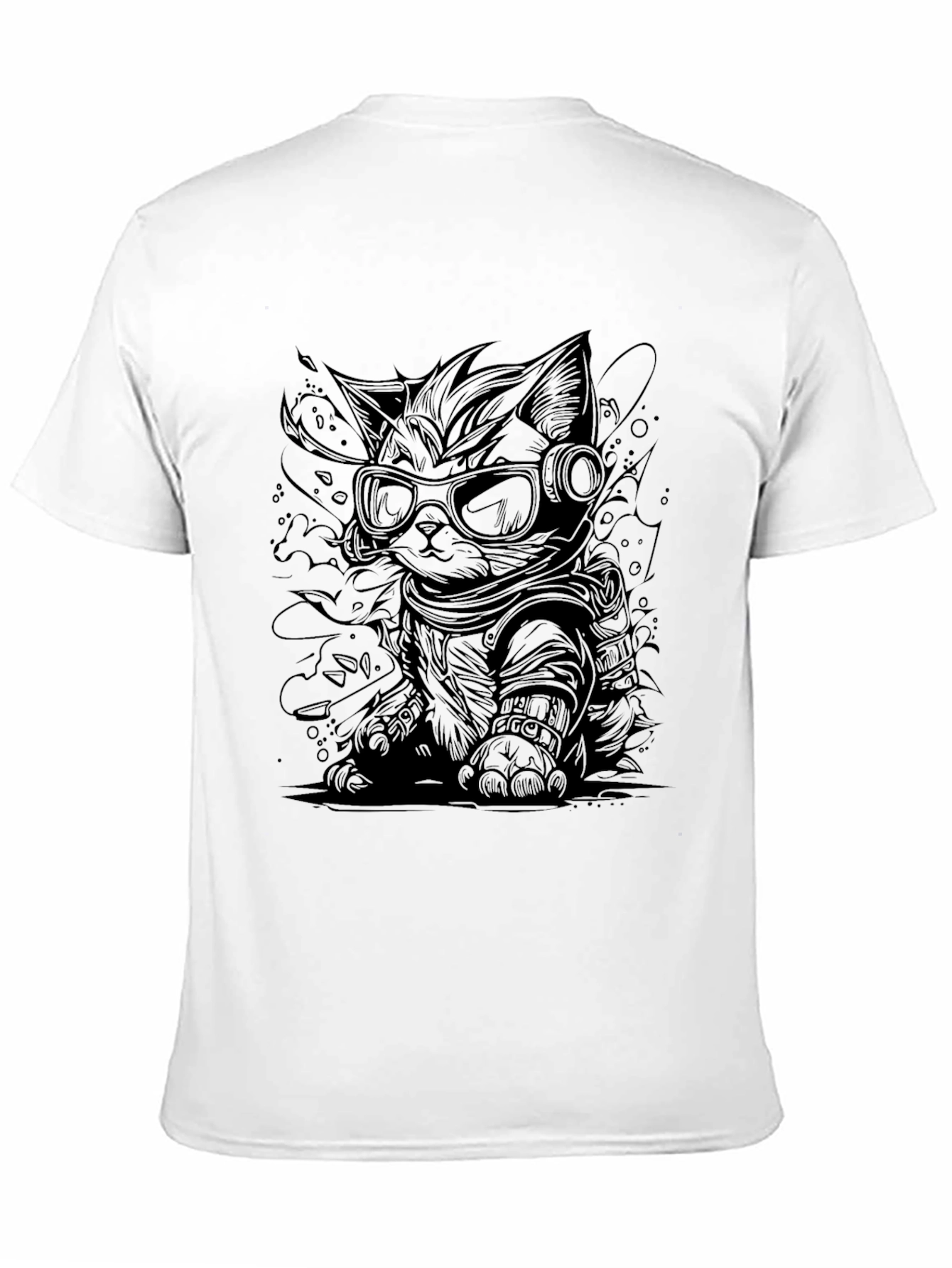 Cool Cat Graphic T-Shirt - Black