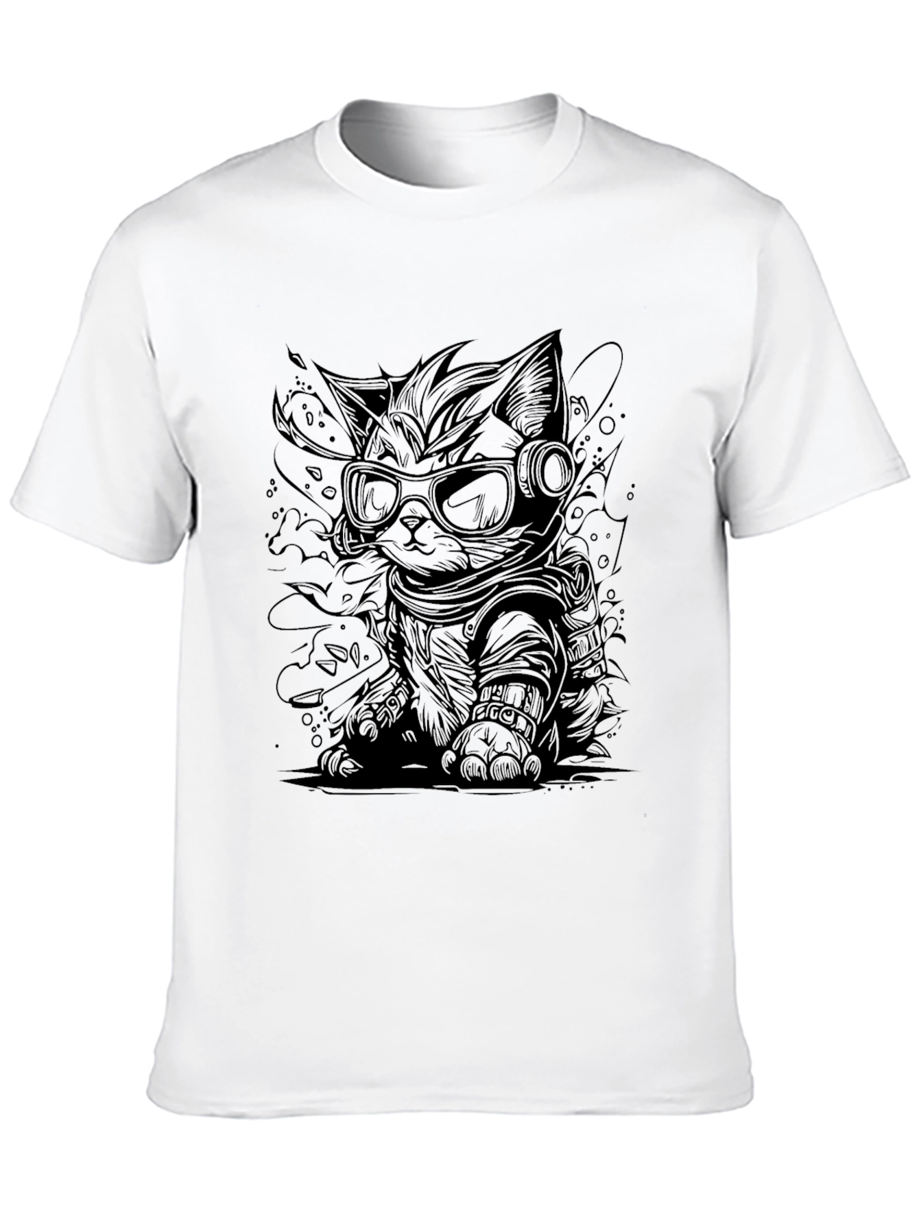 Cool Cat Graphic T-Shirt - Black