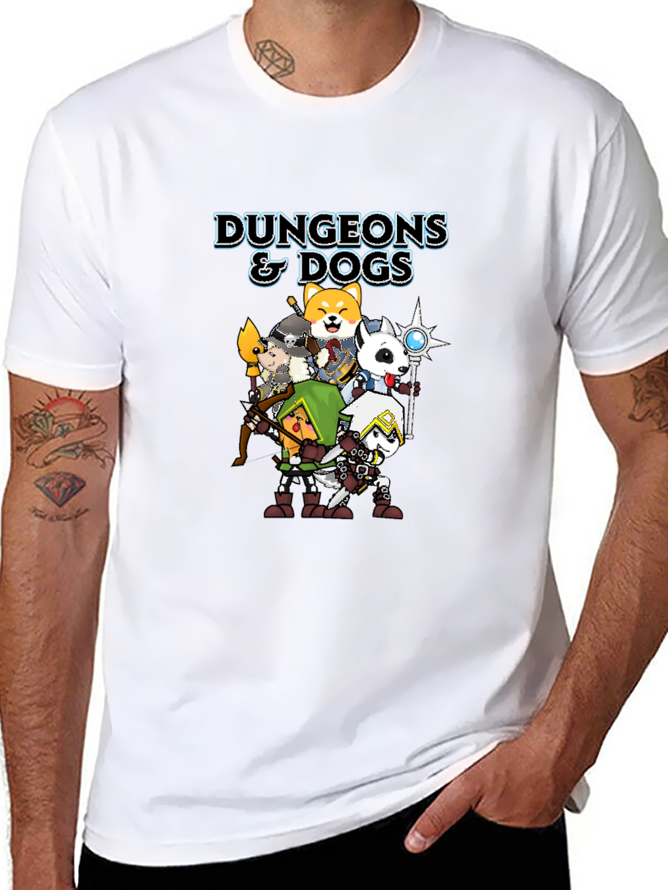 Dungeons & Dogs Graphic Tee - Black Cotton T-Shirt
