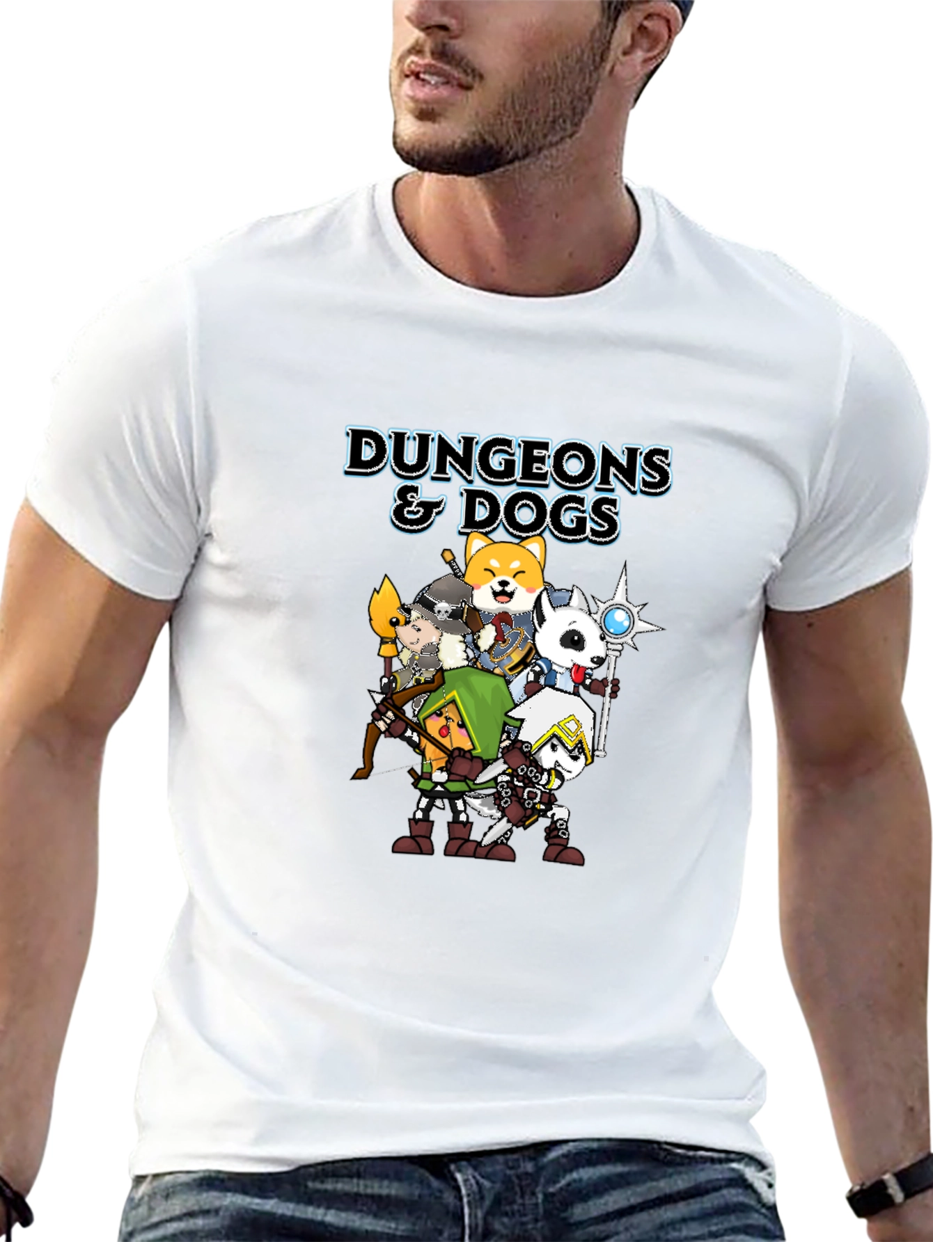 Dungeons & Dogs Graphic Tee - Black Cotton T-Shirt