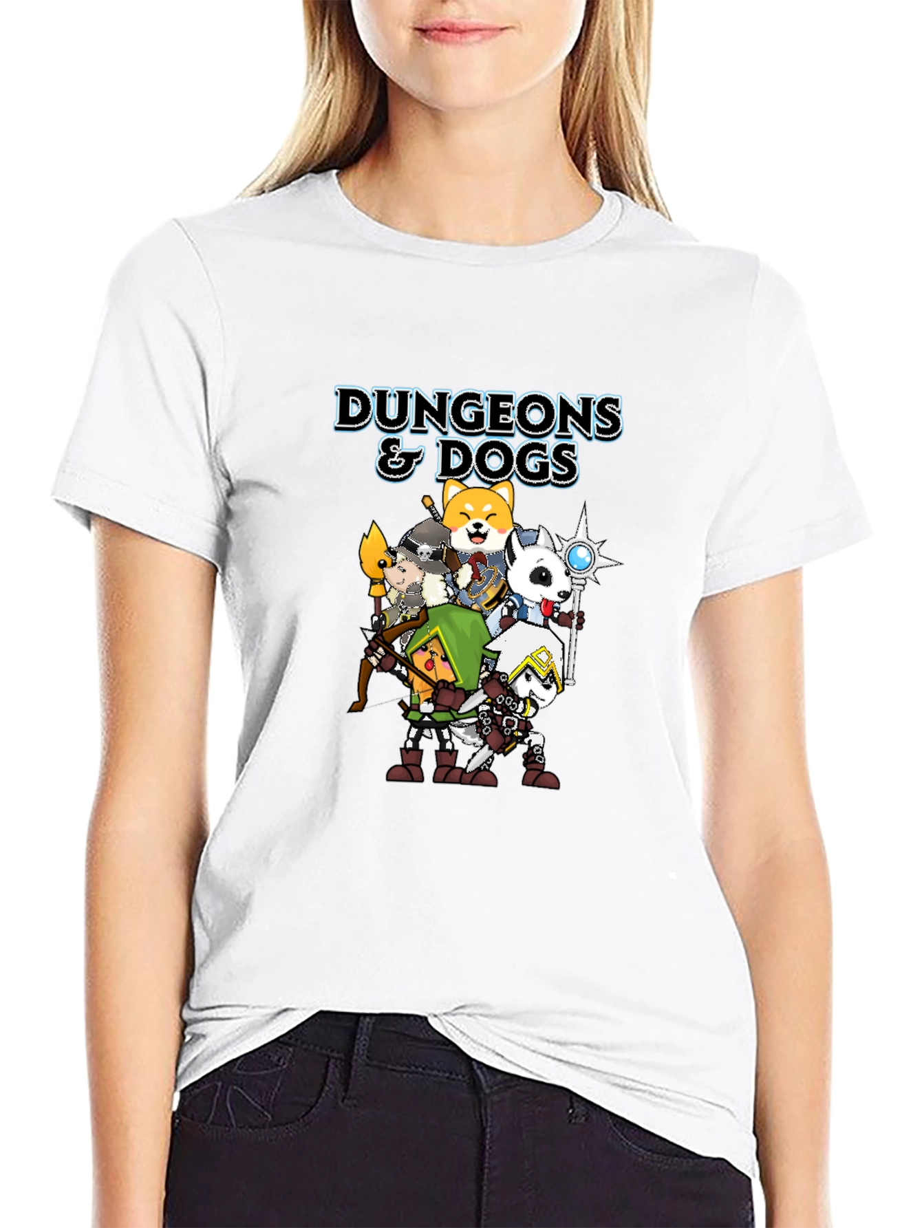 Dungeons & Dogs Graphic Tee - Black Cotton T-Shirt