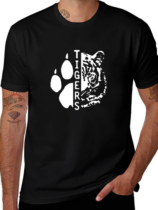 Tigers Graphic Tee - Black Cotton T-Shirt