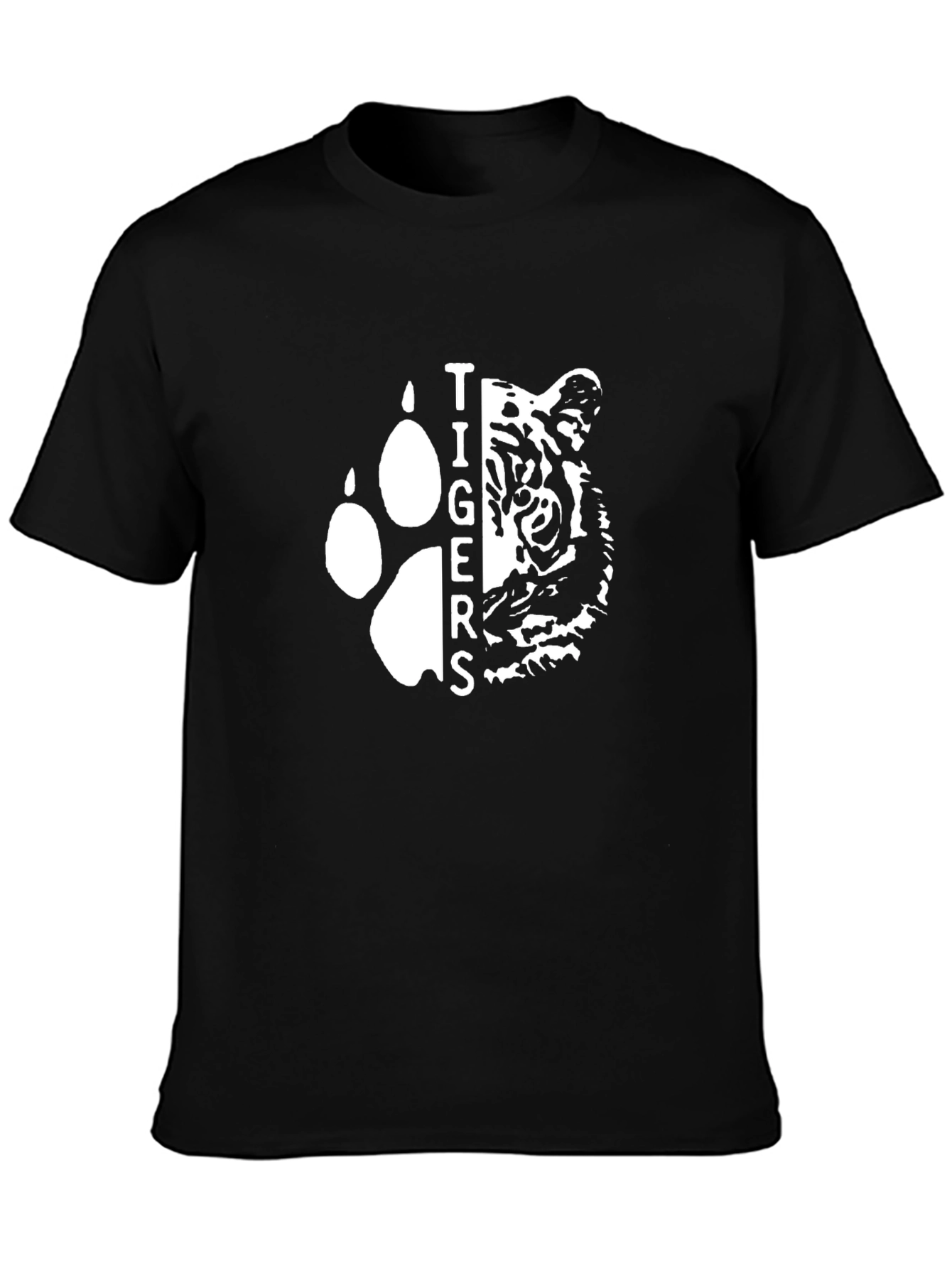 Tigers Graphic Tee - Black Cotton T-Shirt
