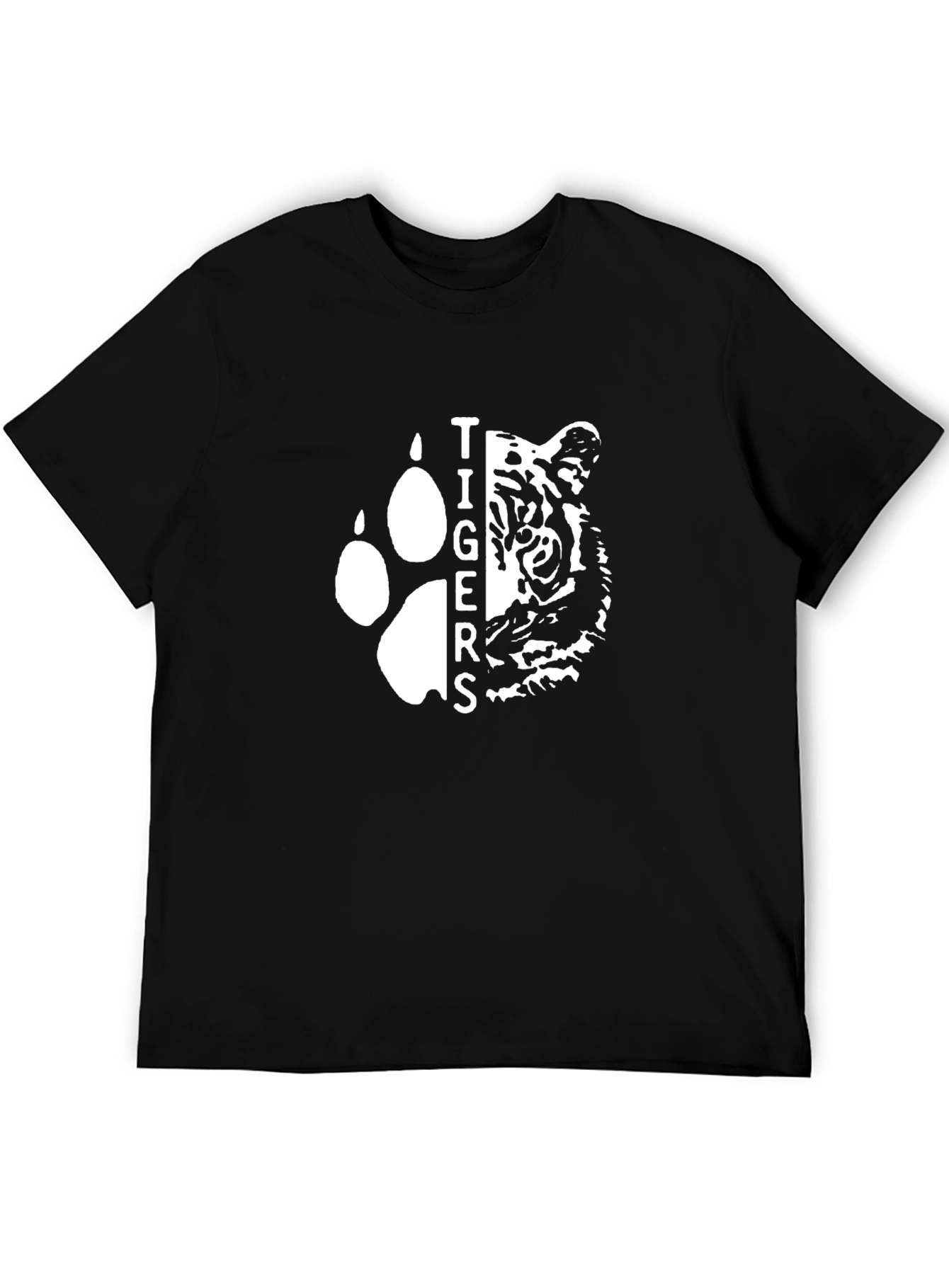 Tigers Graphic Tee - Black Cotton T-Shirt