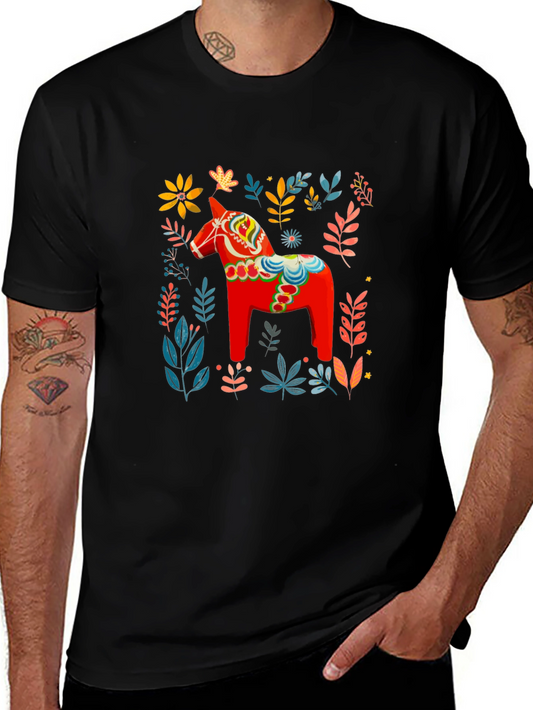 Dala Horse Floral Graphic Tee