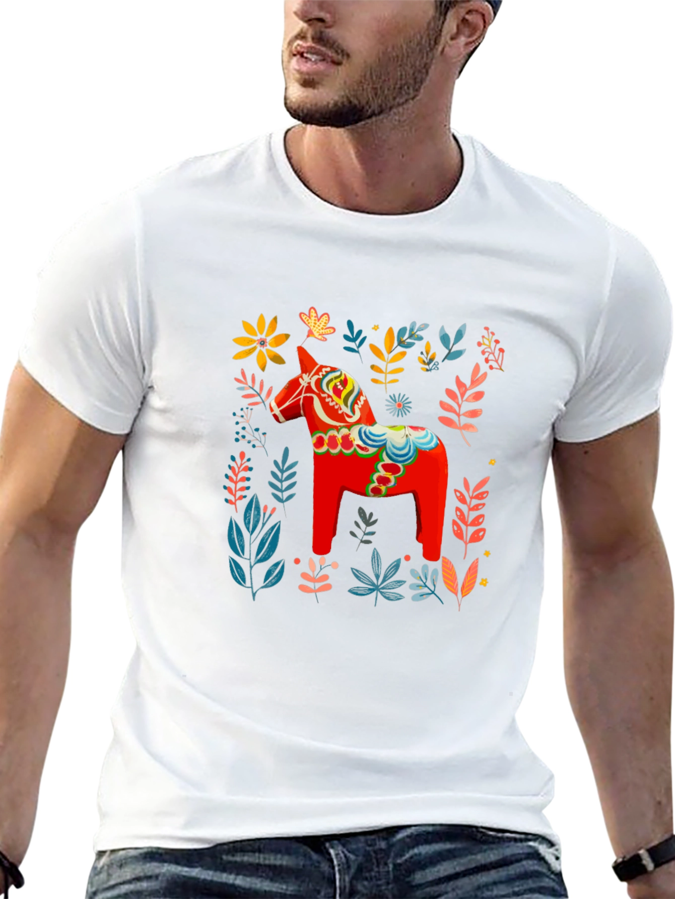 Dala Horse Floral Graphic Tee