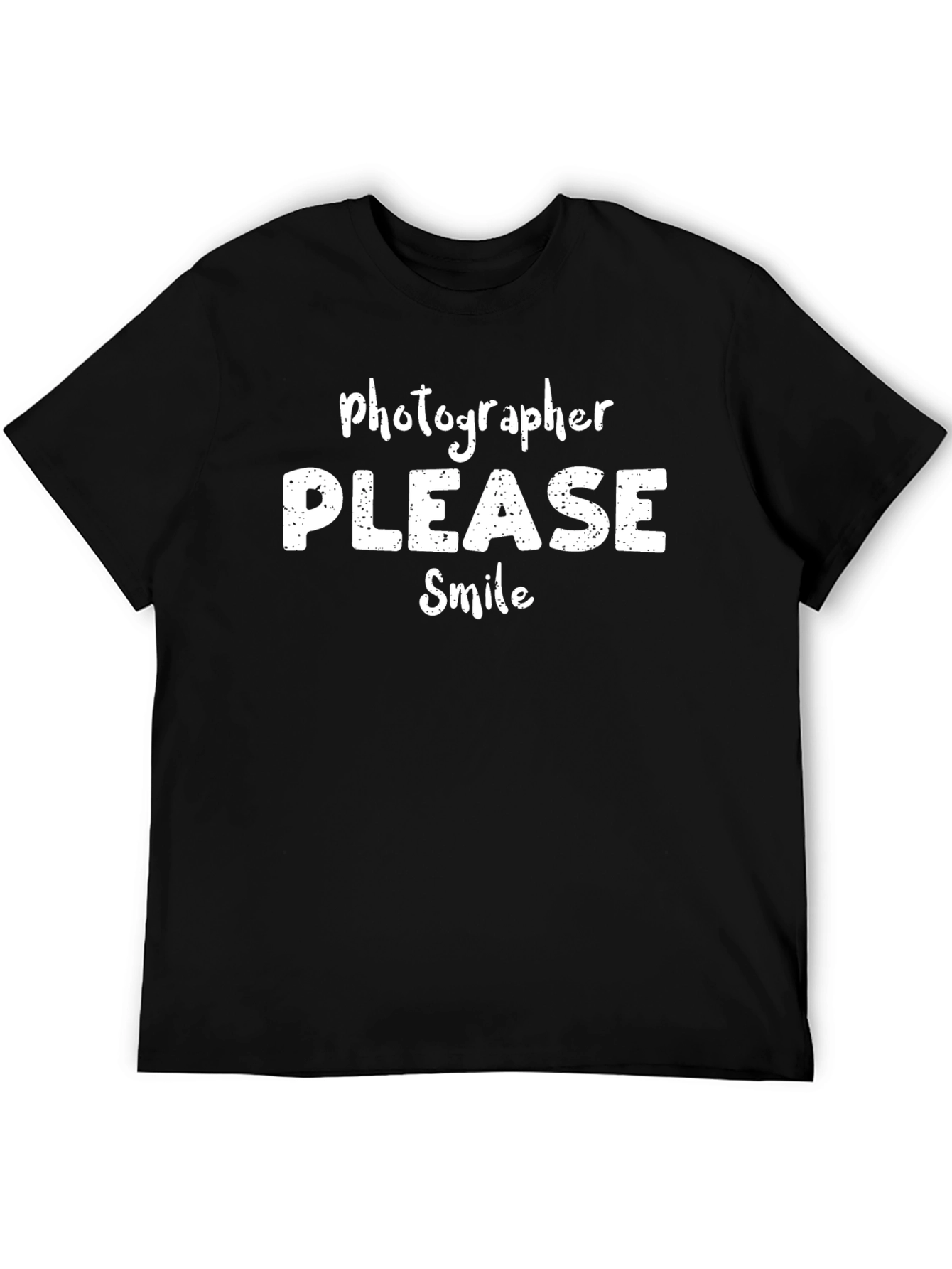 Photographer Please Smile Black Cotton Tee