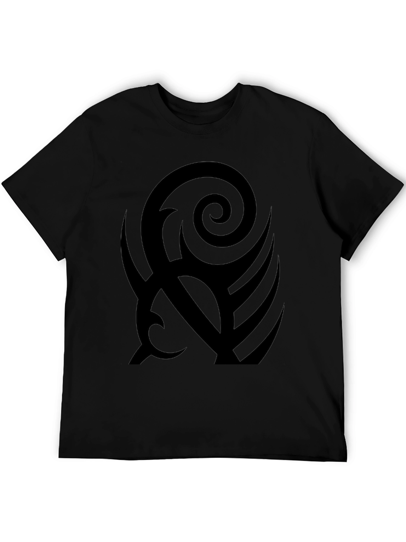 Black Tribal Graphic Print T-Shirt
