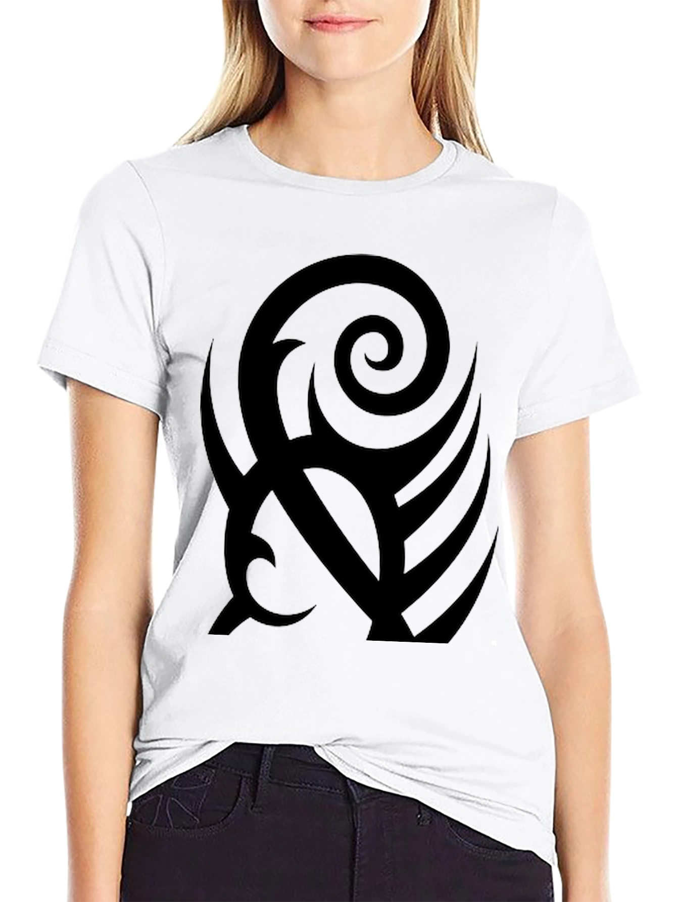 Black Tribal Graphic Print T-Shirt