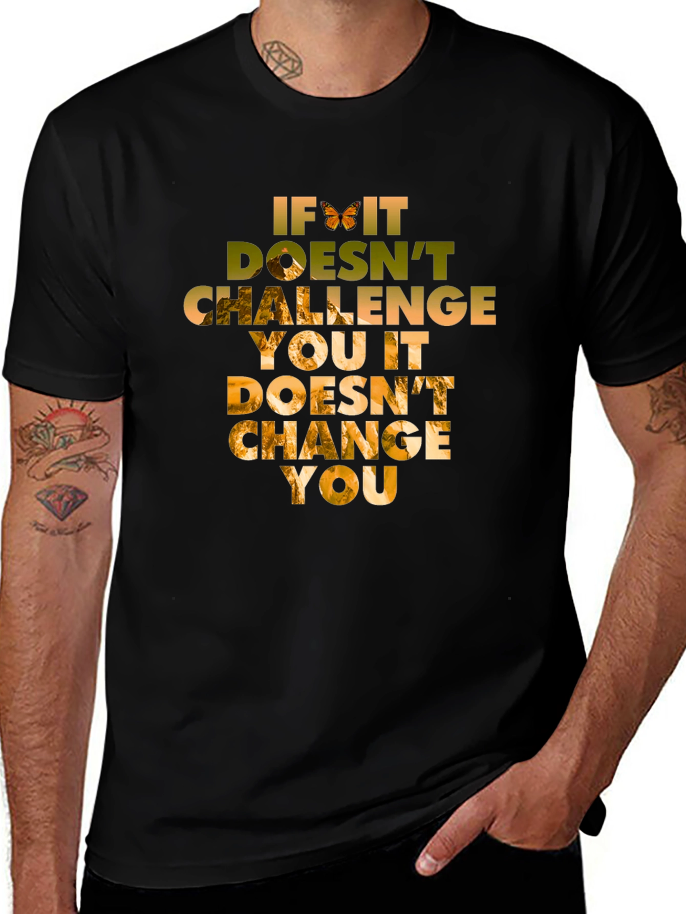 Inspirational Quote Graphic Tee - Challenge Changes You