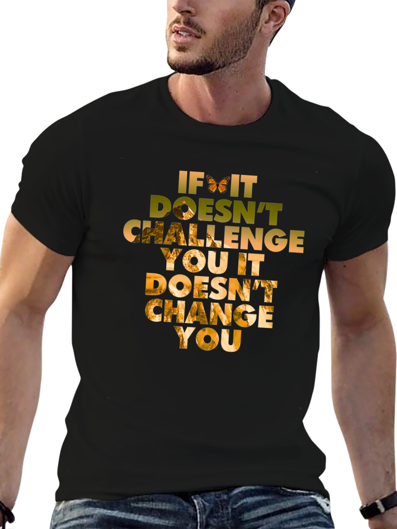 Inspirational Quote Graphic Tee - Challenge Changes You