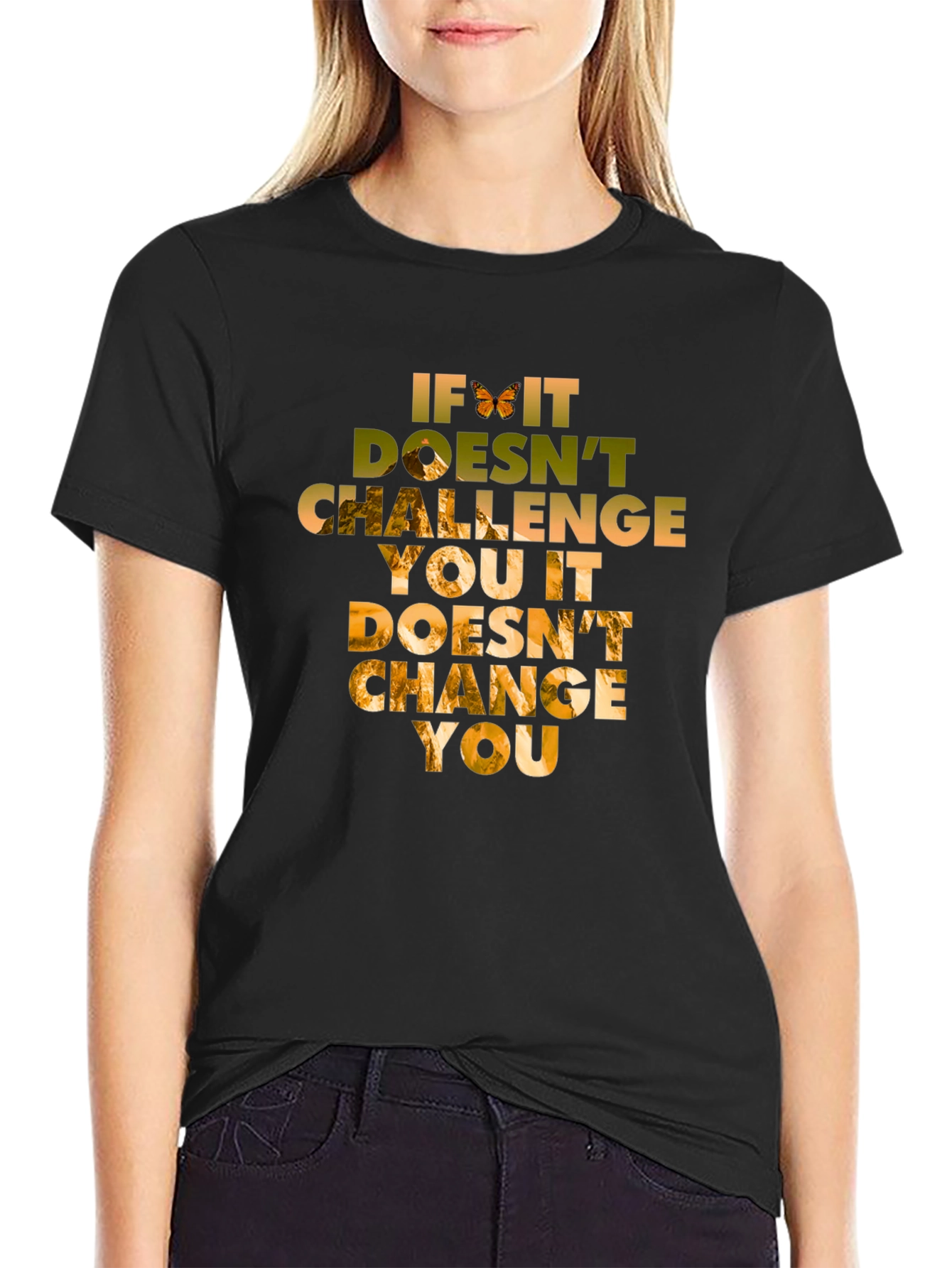 Inspirational Quote Graphic Tee - Challenge Changes You