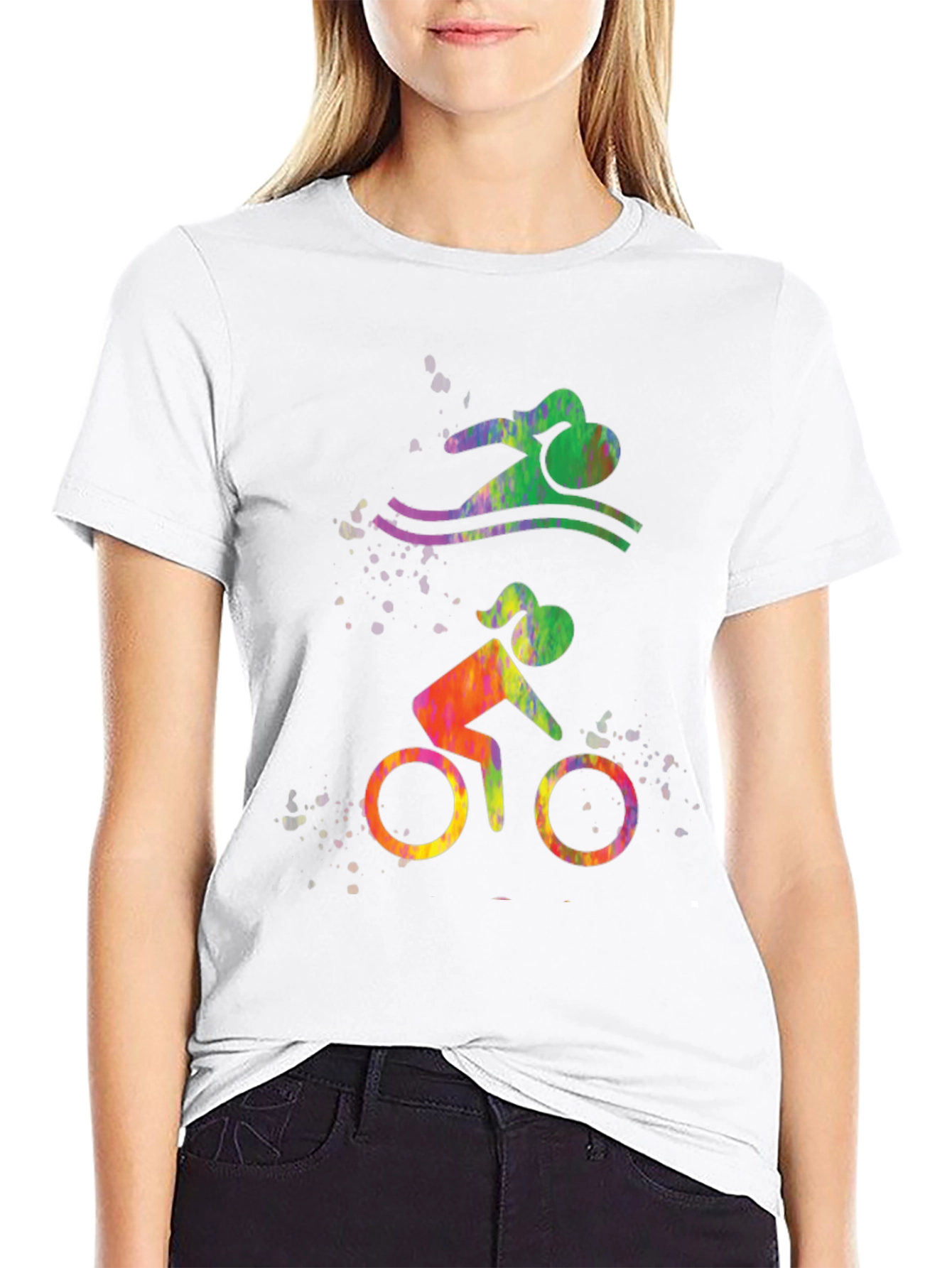 Triathlon Graphic Tee - Swim Bike Run Design
