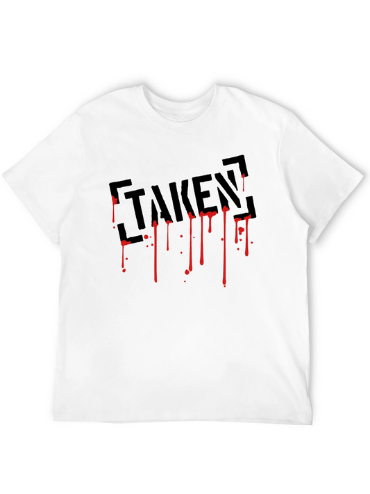 Taken Blood Drip Graphic Tee - Edgy Black Cotton T-Shirt